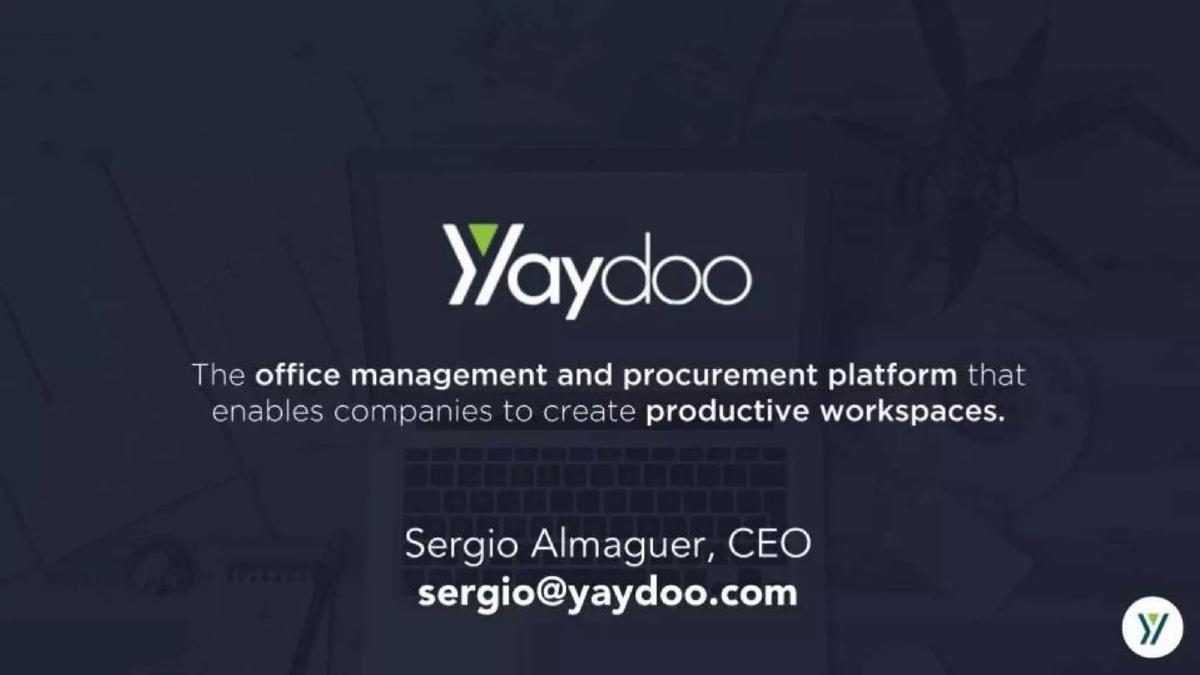 Yaydoo pitch deck slide 1 of 9