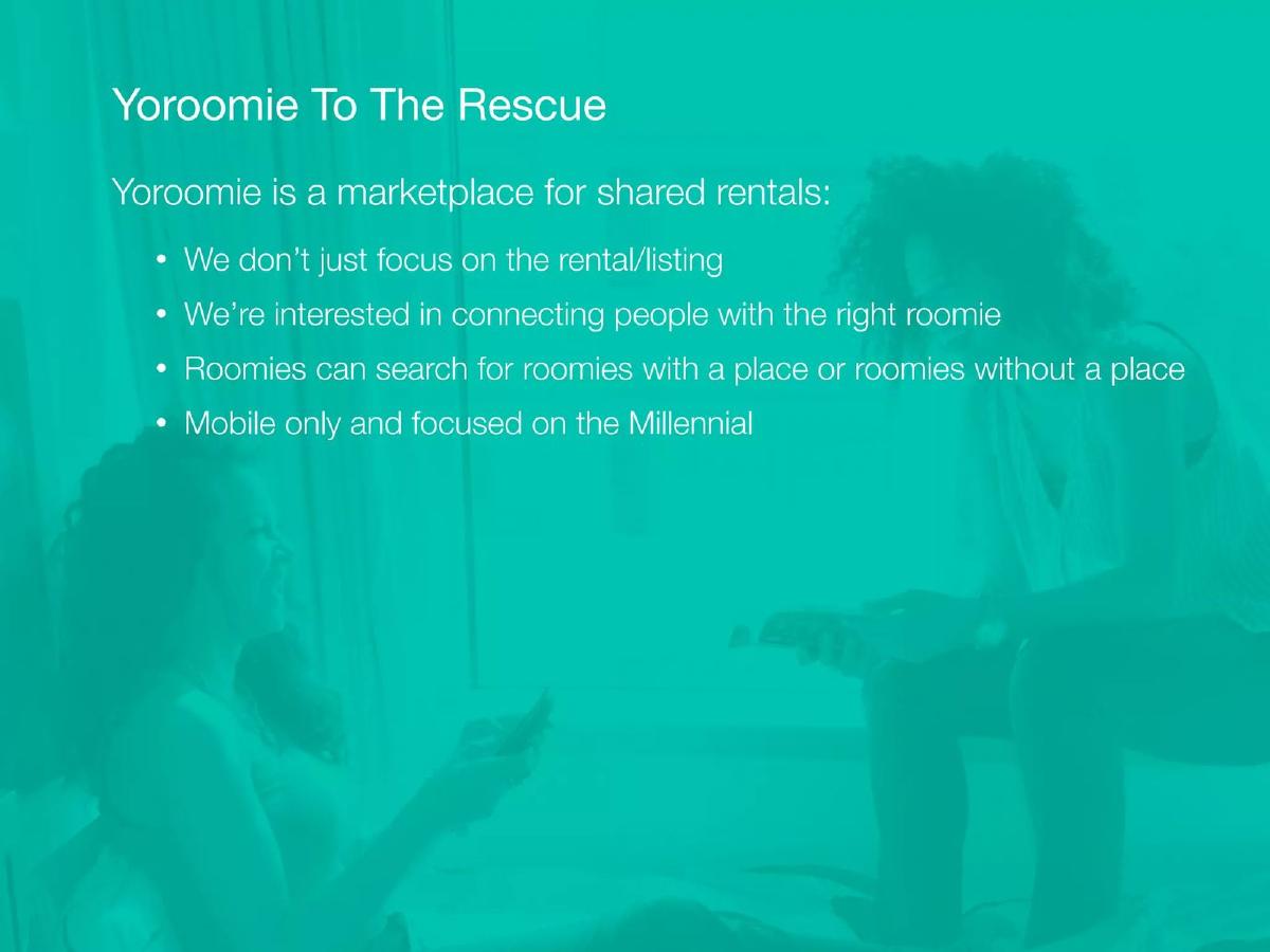 Yoroomie App pitch deck slide 3 of 17