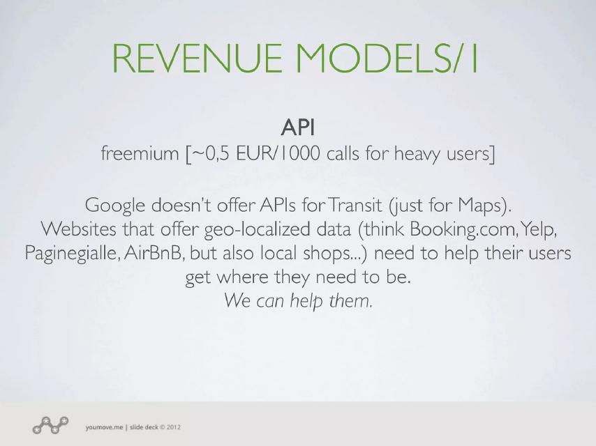 YouMove.me pitch deck business model slide 10