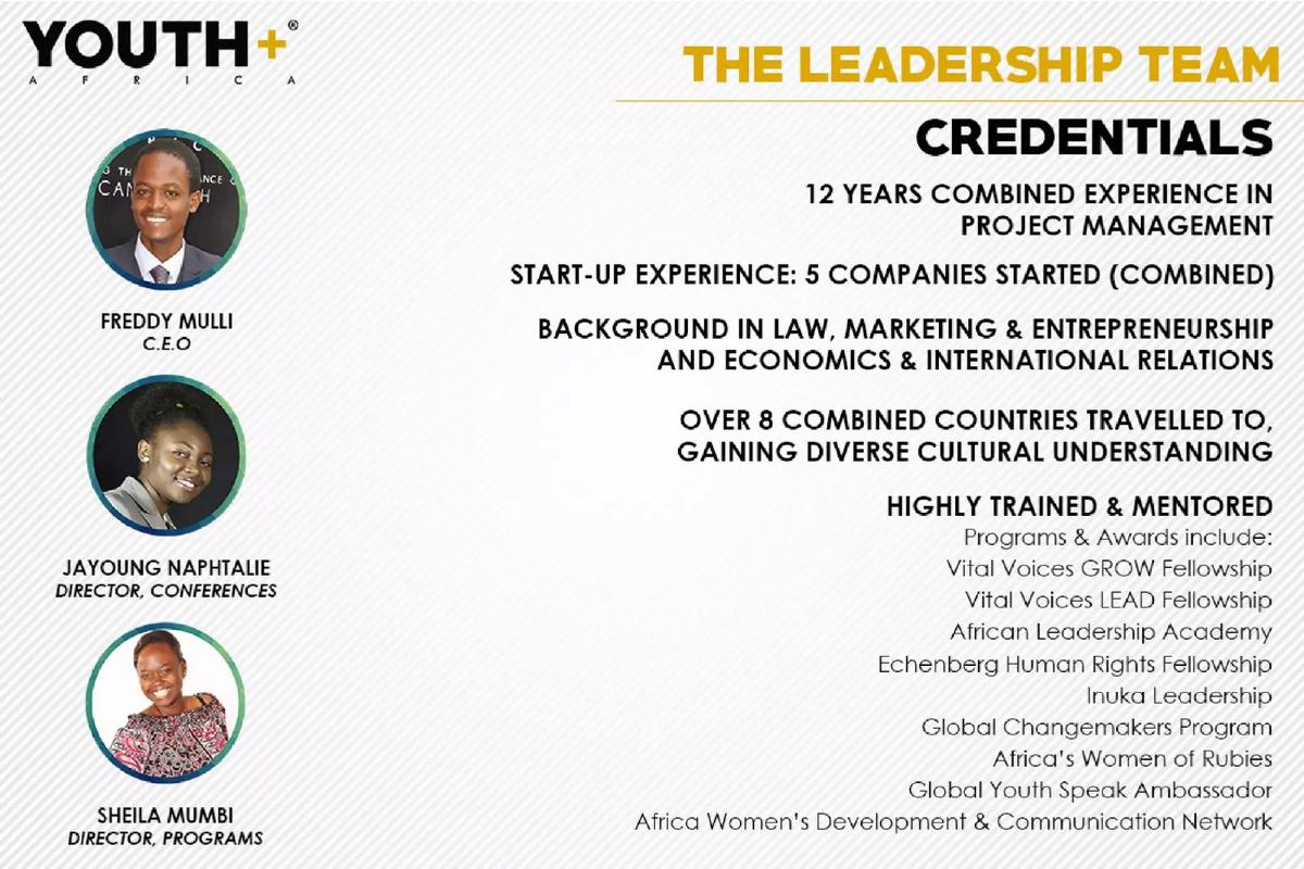 Youth+ Africa pitch deck slide 2 of 11