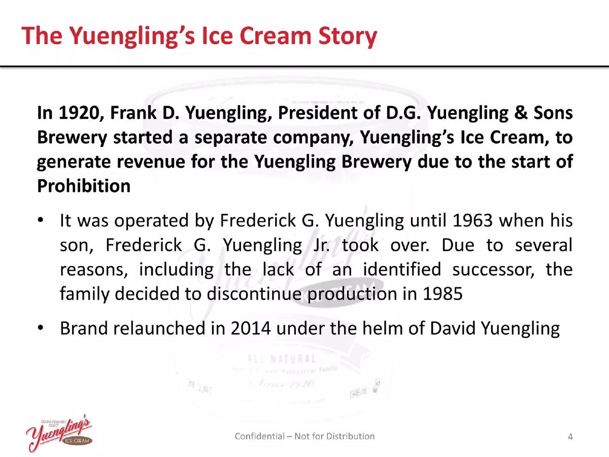 Yuengling's Ice Cream Corp pitch deck slide 4 of 21