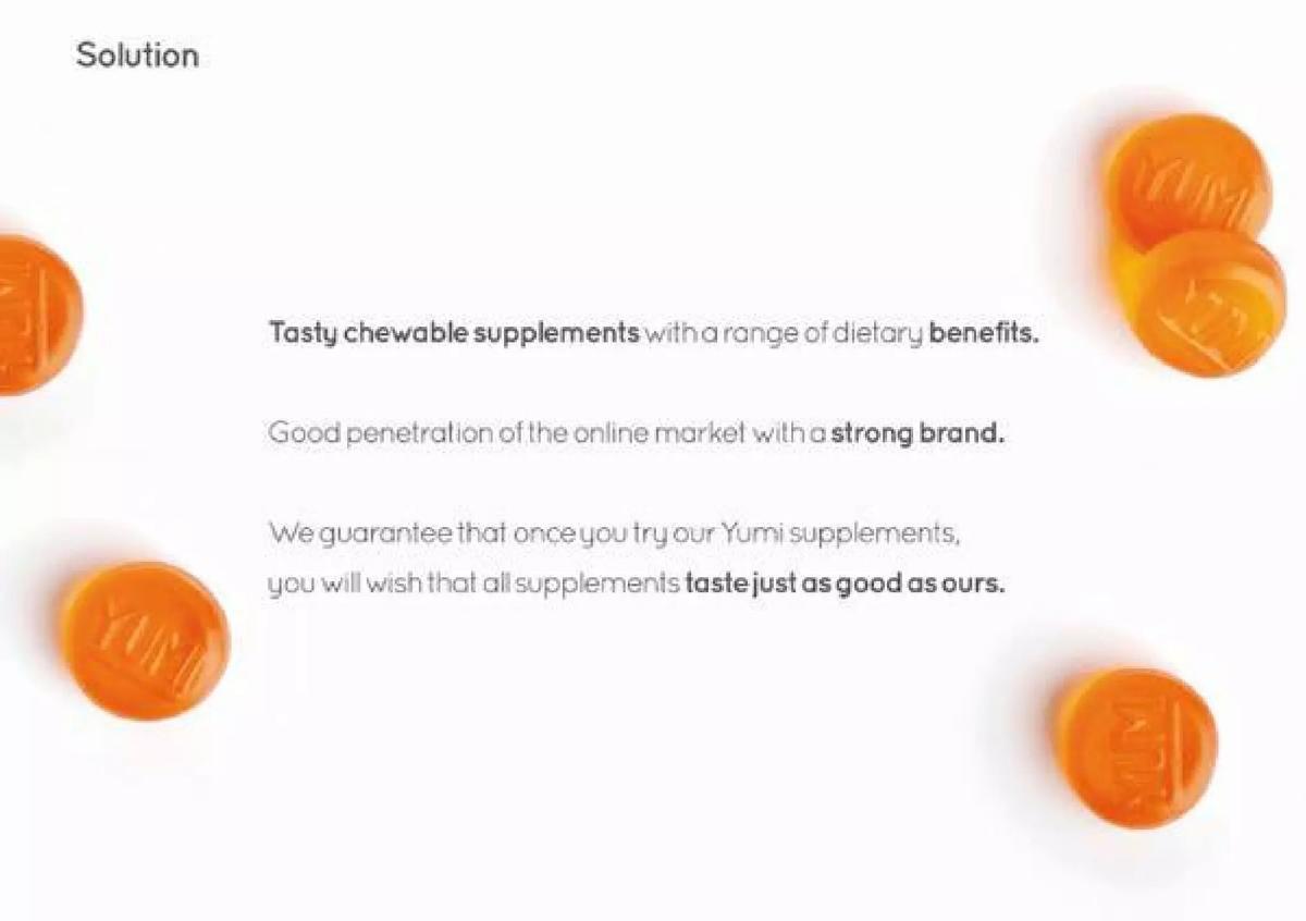 Yumi Nutrition pitch deck slide 4 of 18
