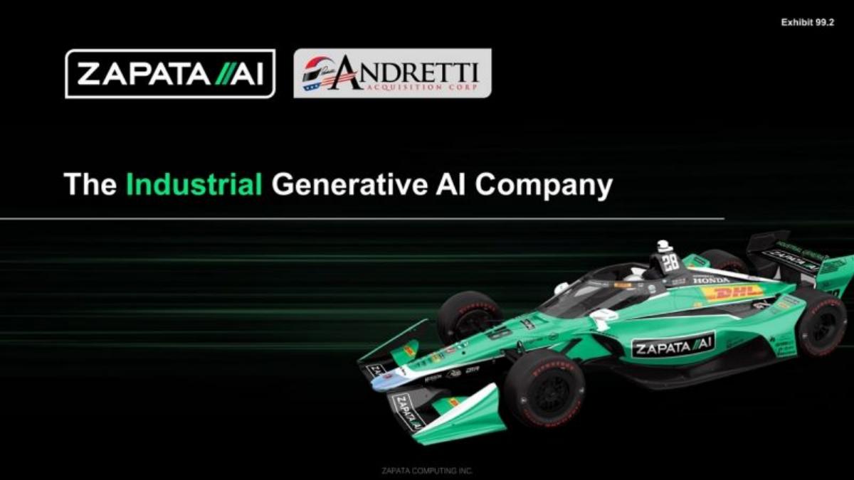 Zapata AI SPAC pitch deck slide 1 of 28