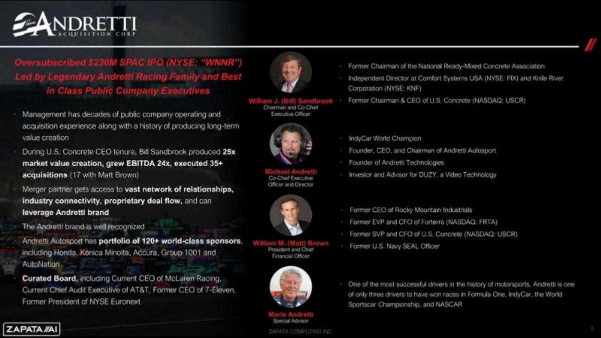 Zapata AI SPAC pitch deck slide 5 of 28