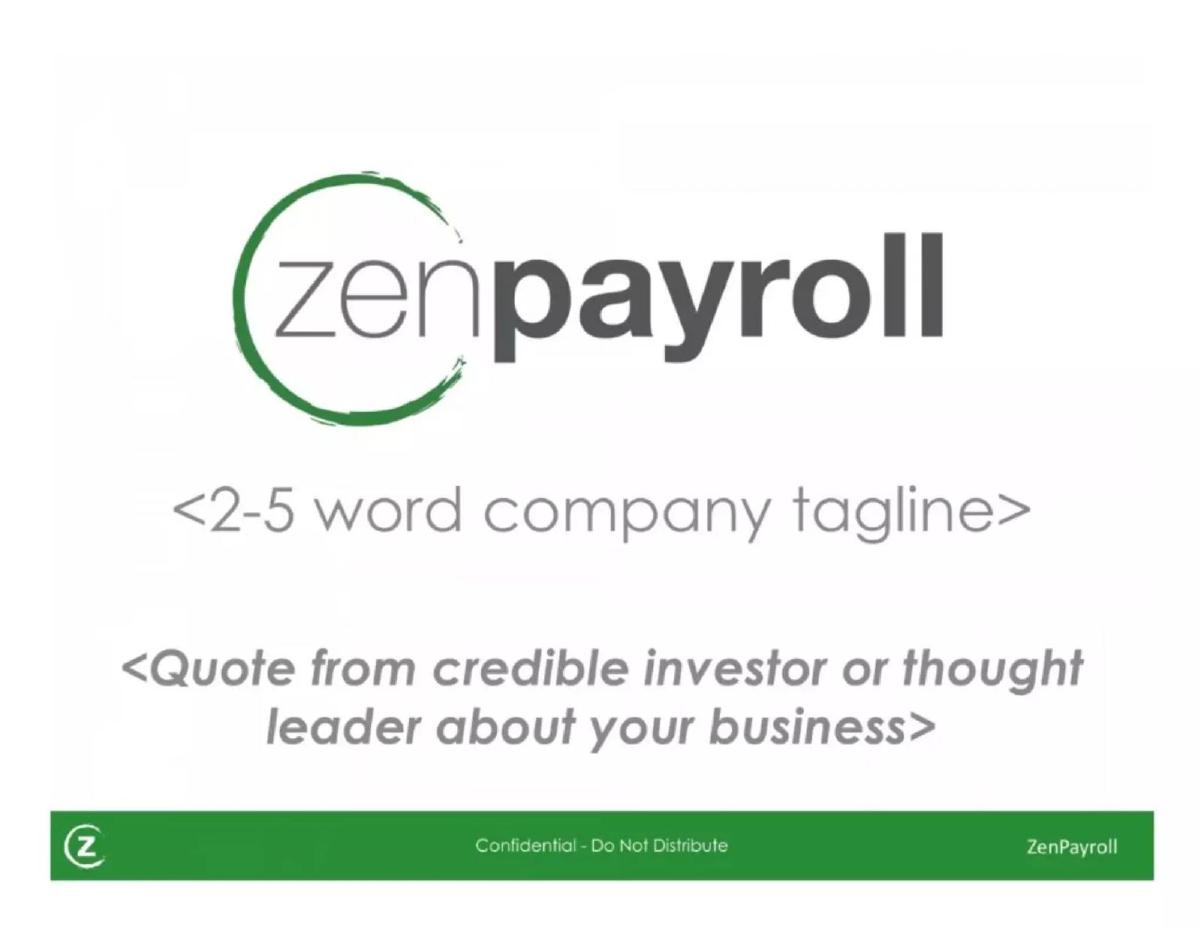 Gusto (ZenPayroll) pitch deck slide 1 of 16