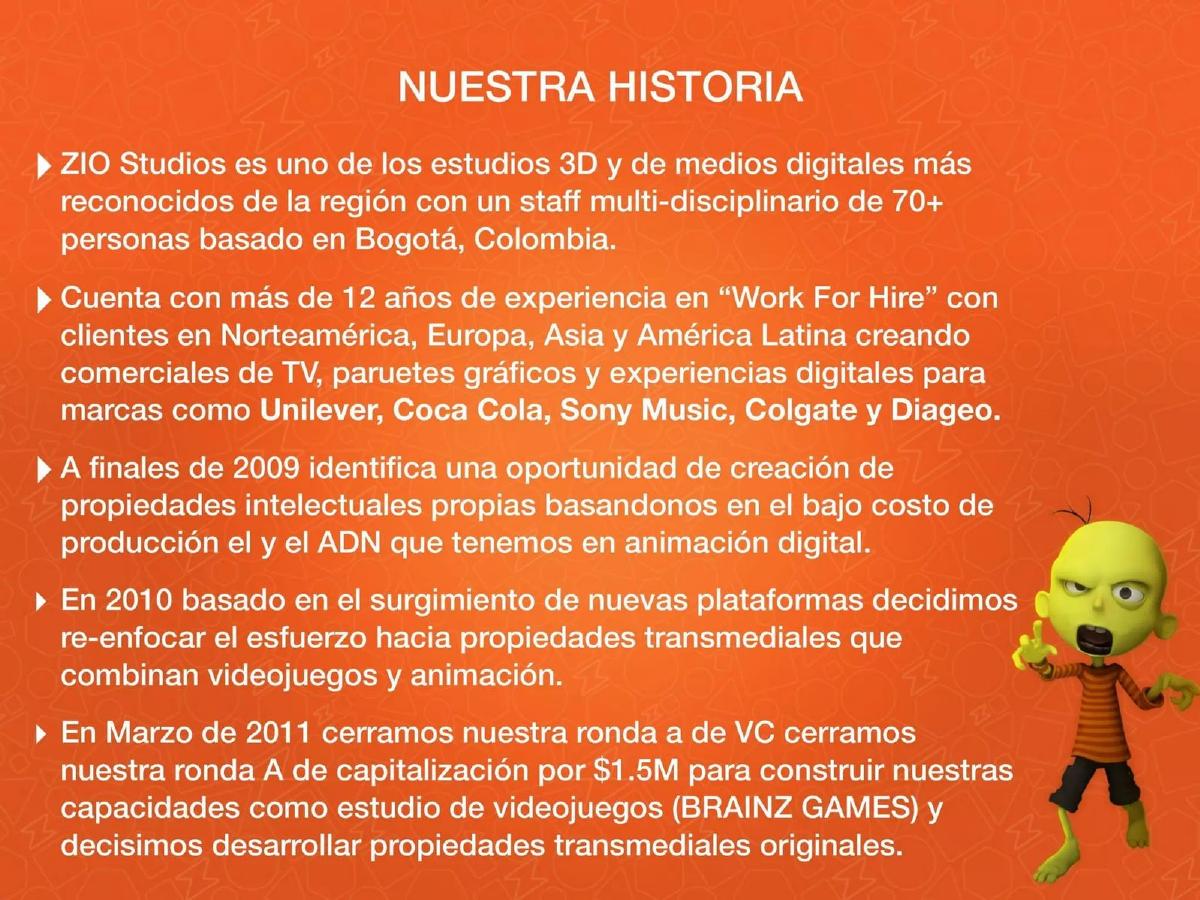 Zio Studios pitch deck slide 2 of 12