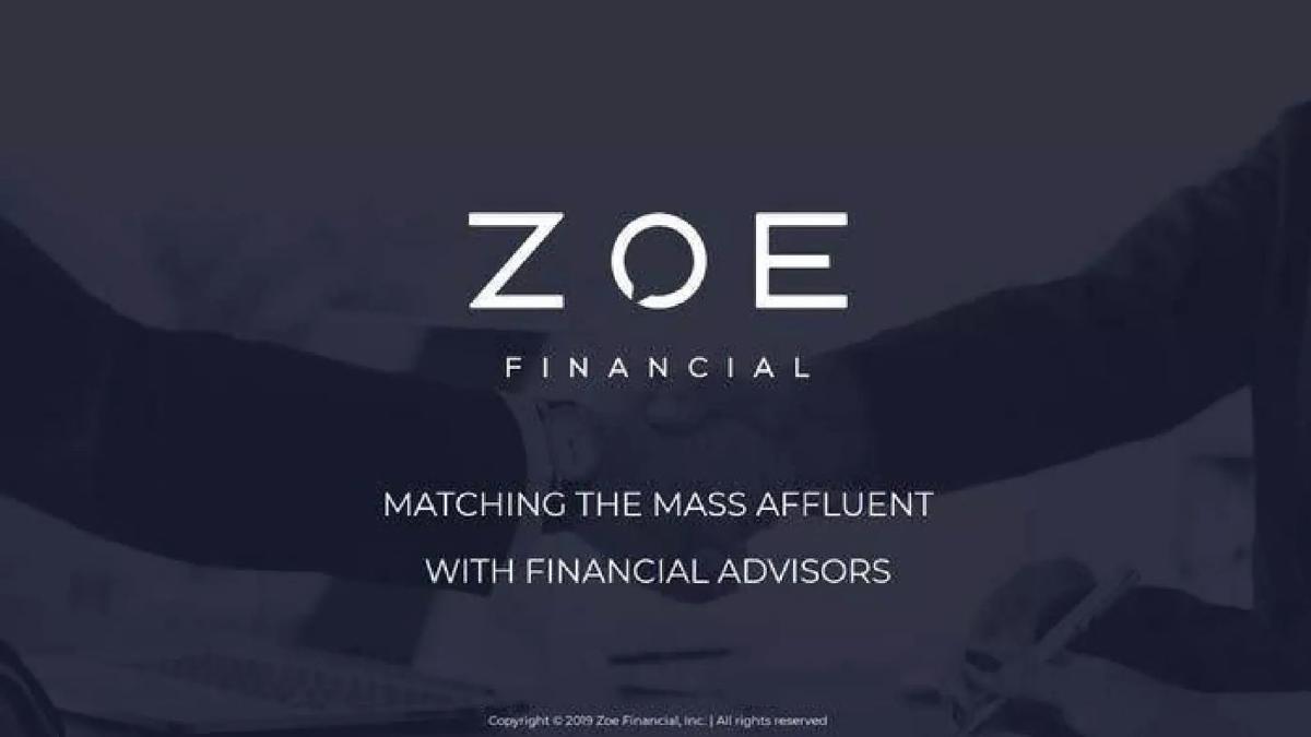 Zoe Financial pitch deck slide 1 of 13