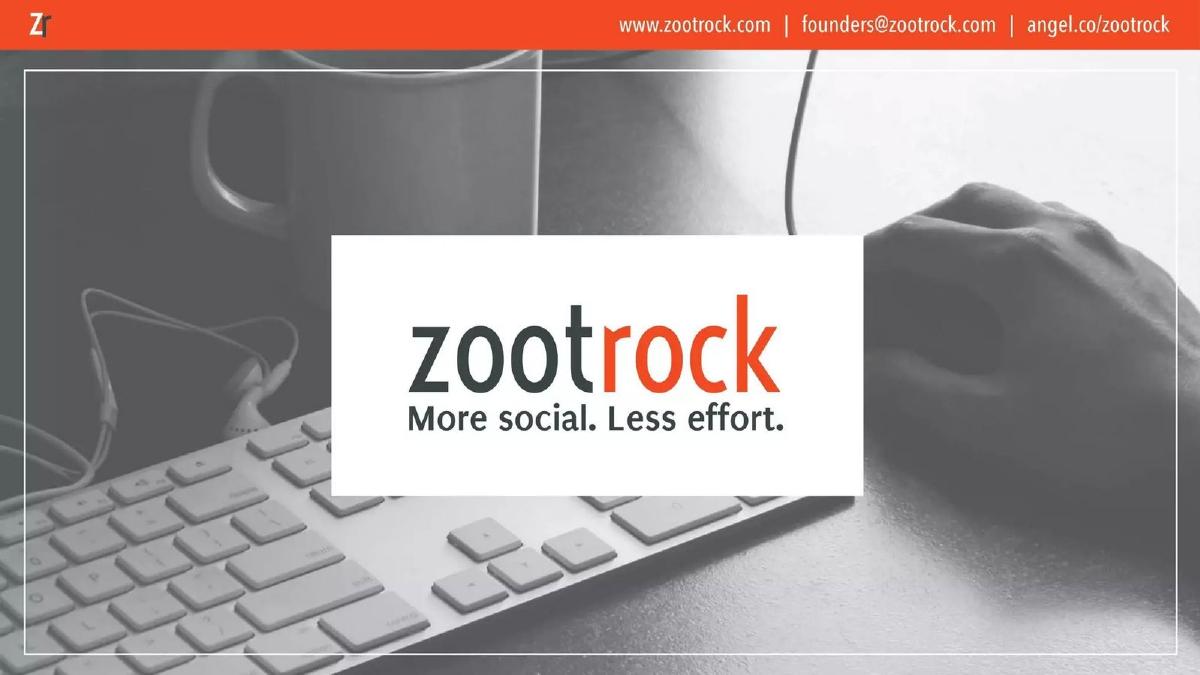 ZootRock pitch deck slide 1 of 10