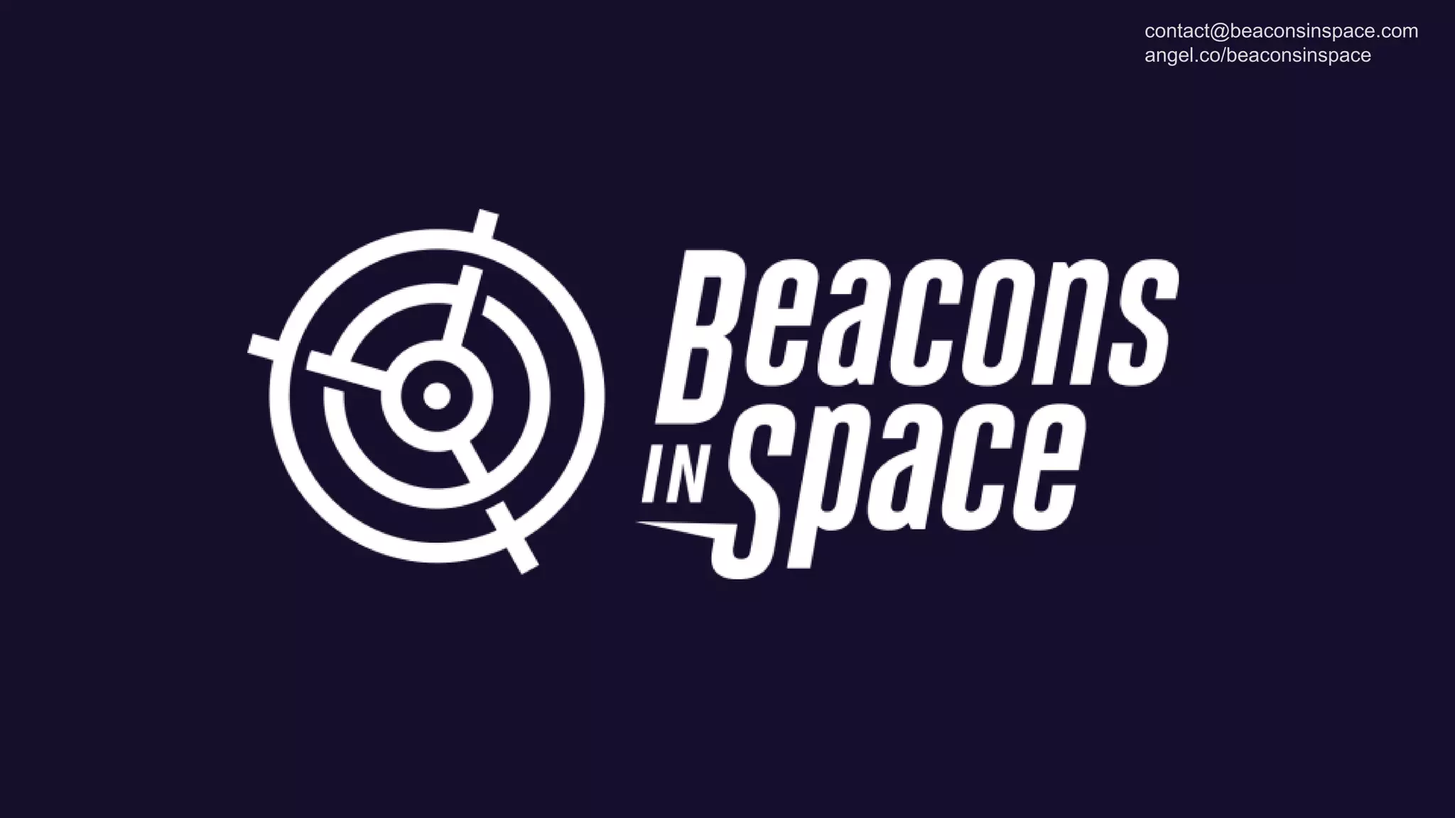 Cover slide of the Beacons In Space Pitch Deck Teardown pitch deck