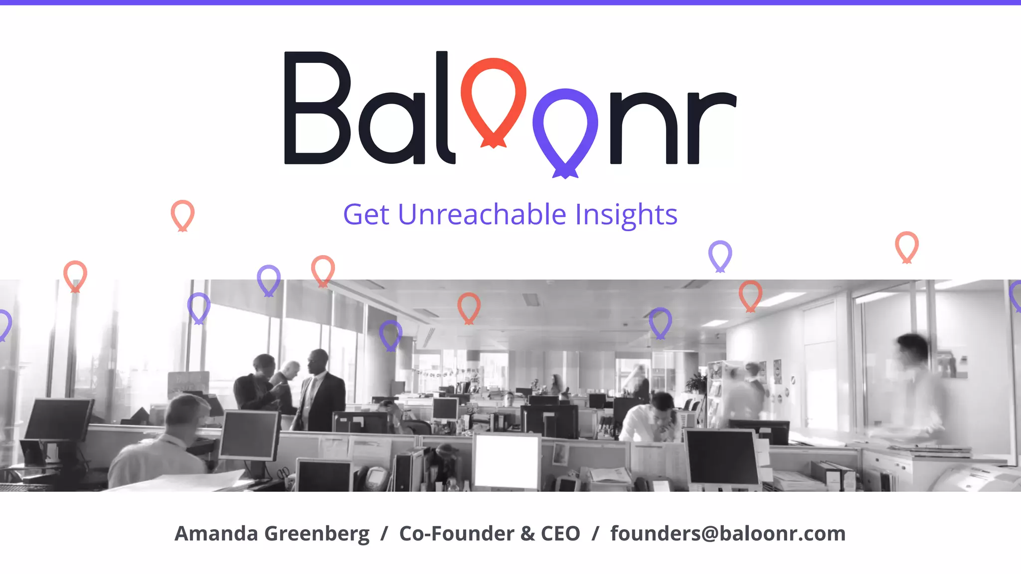 Cover slide of the Baloonr pitch deck