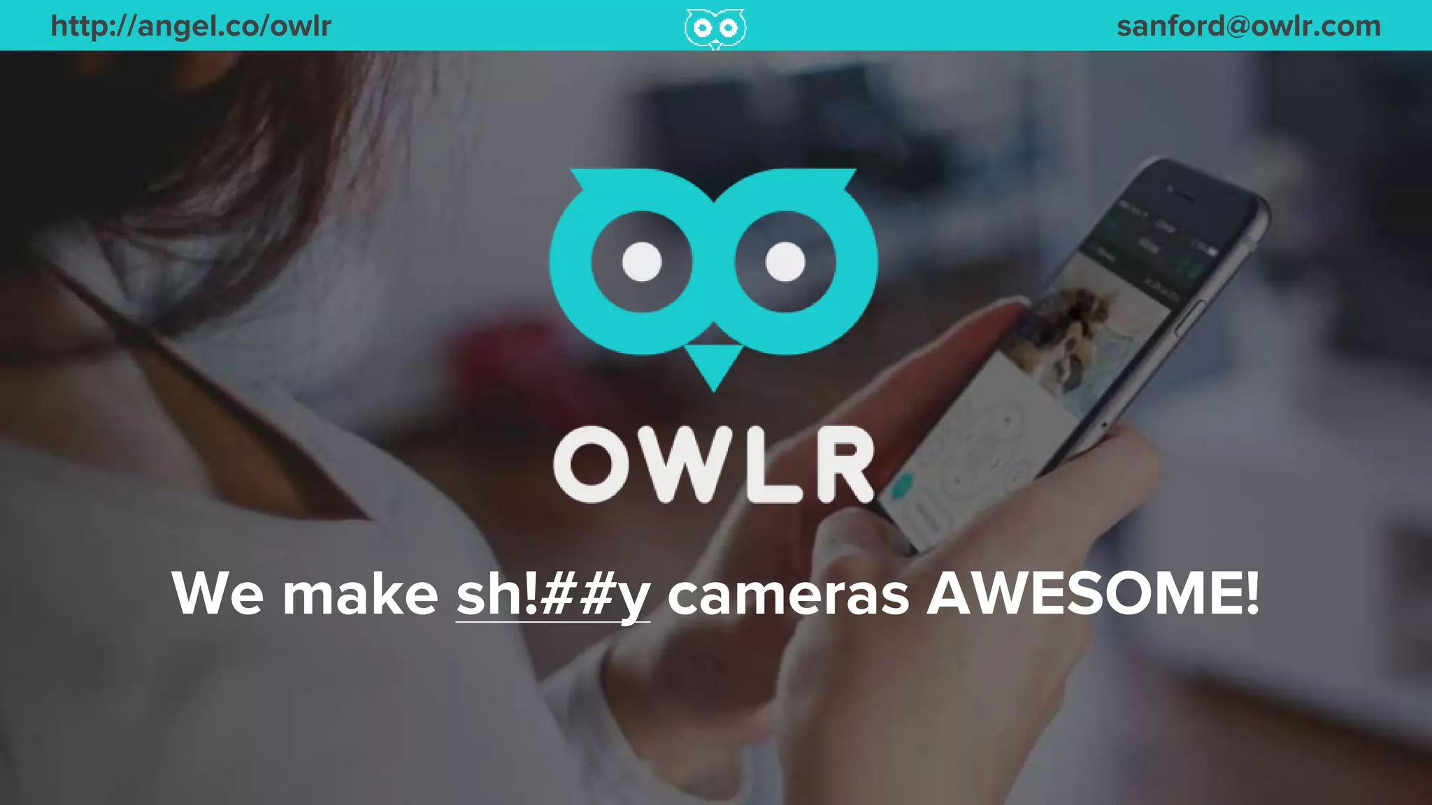 Cover slide of the Owlr pitch deck — Seed (Batch 19) 2017