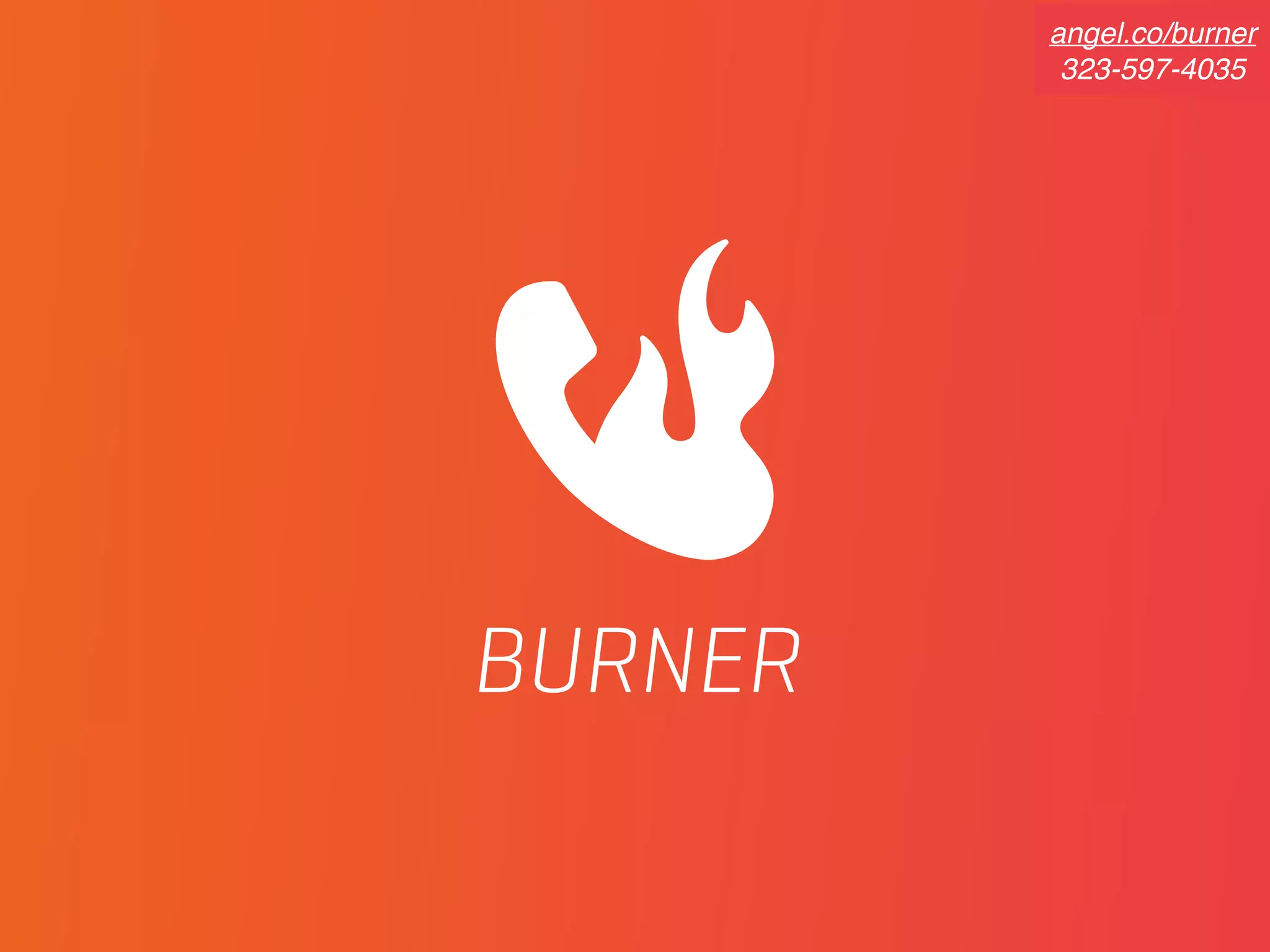 Cover slide of the Burner (Ad Hoc Labs) pitch deck — Post-Seed (Demo Day) 2015