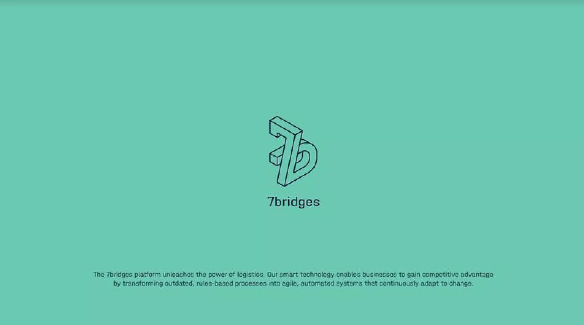 Cover slide of the 7 Bridges pitch deck — 2020