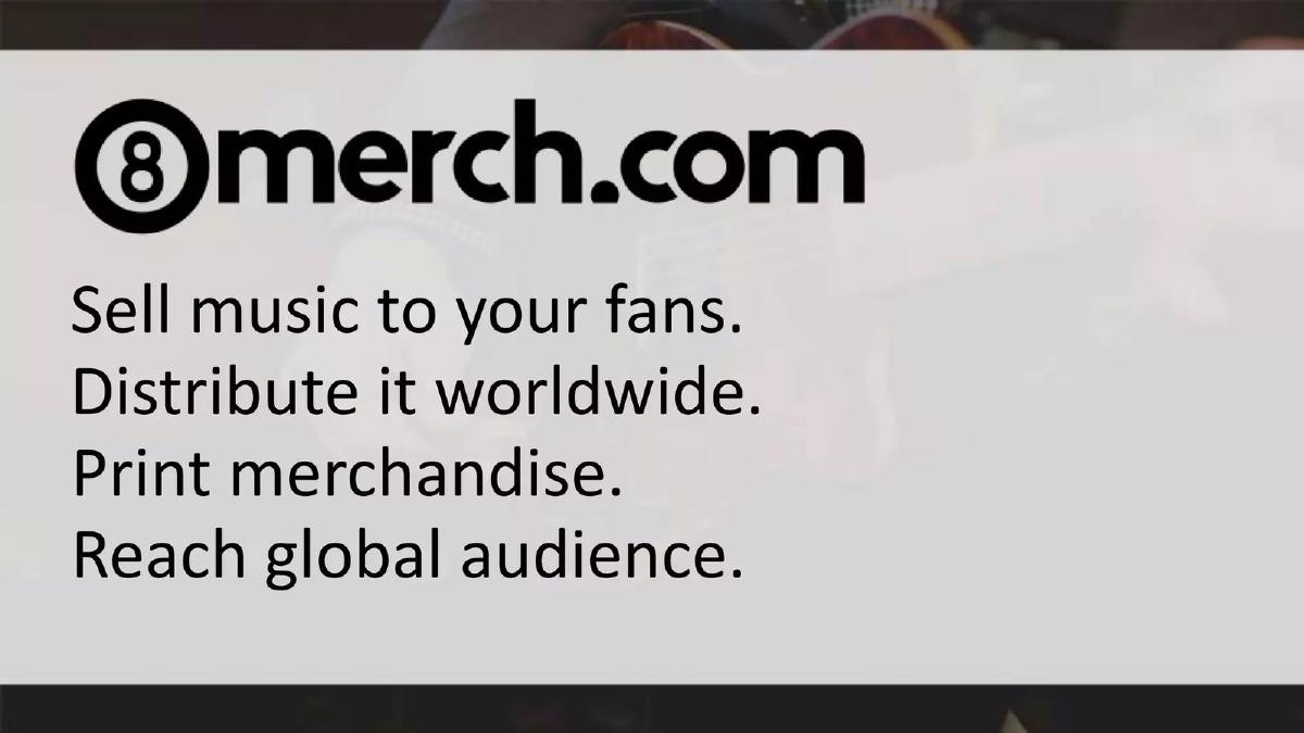 Cover slide of the 8Merch.com Pitch Deck Teardown pitch deck