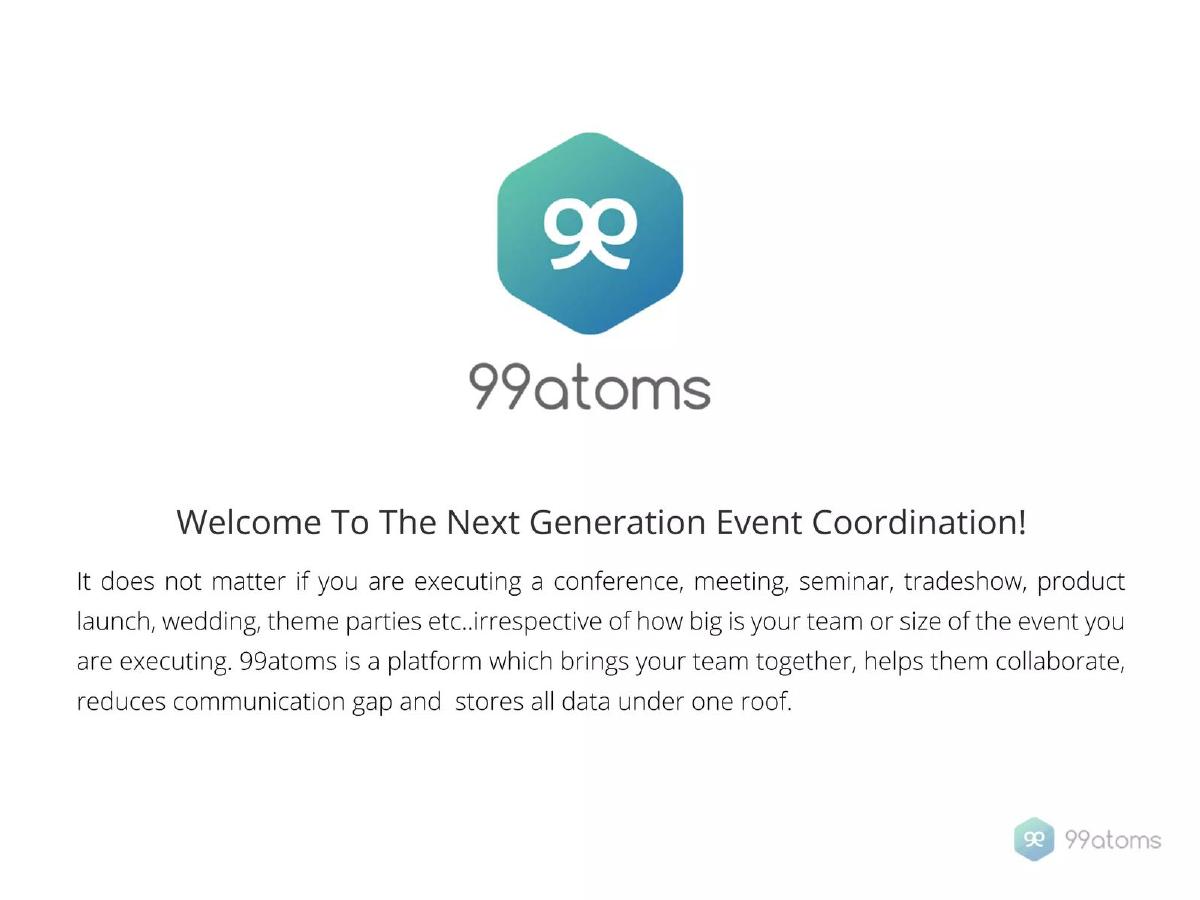 Cover slide of the 99atoms Pitch Deck Teardown pitch deck