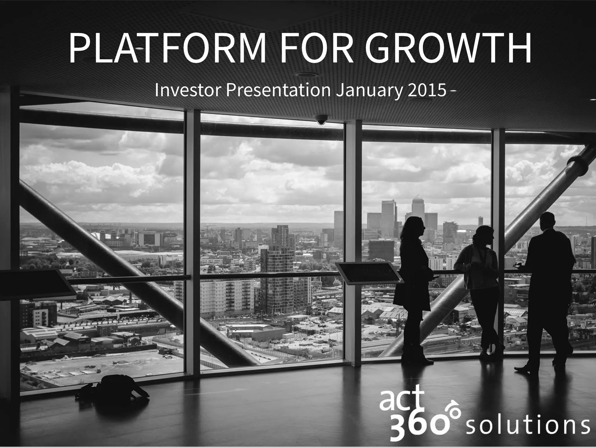 Cover slide of the ACT360 Solutions Pitch Deck Teardown pitch deck