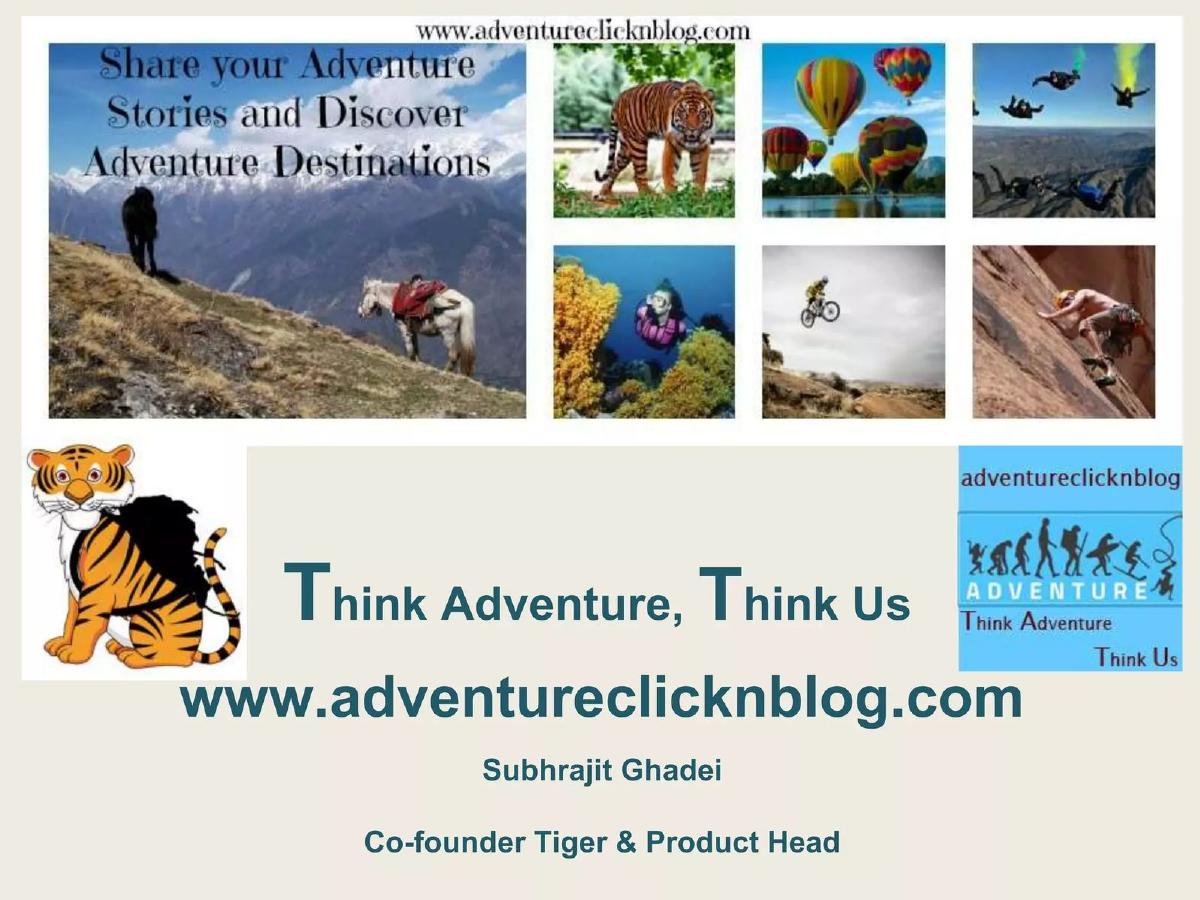Cover slide of the Adventureclicknblog Pitch Deck Teardown pitch deck