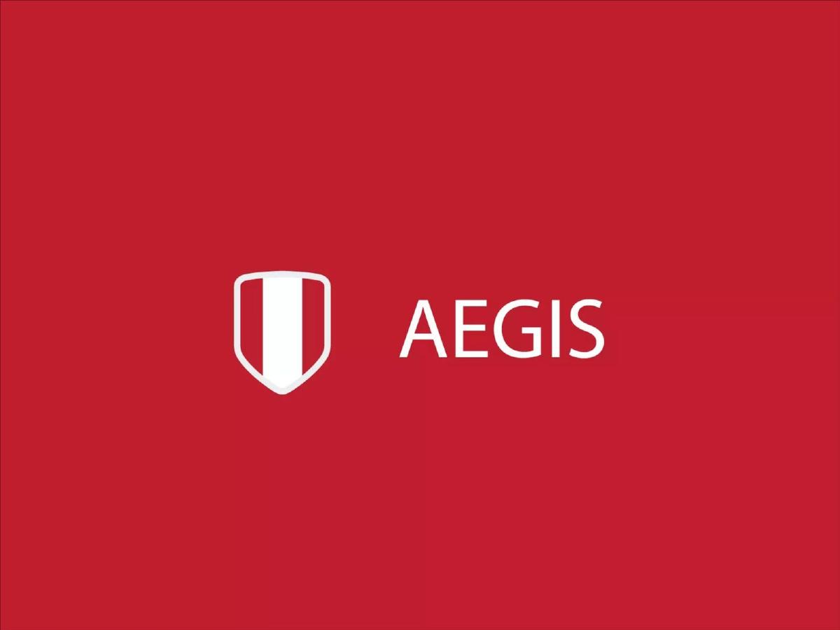Cover slide of the AEGIS pitch deck
