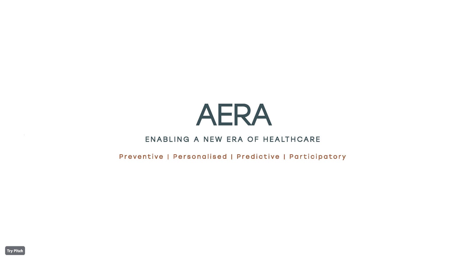 Cover slide of the AERA Health pitch deck — Seed 2024