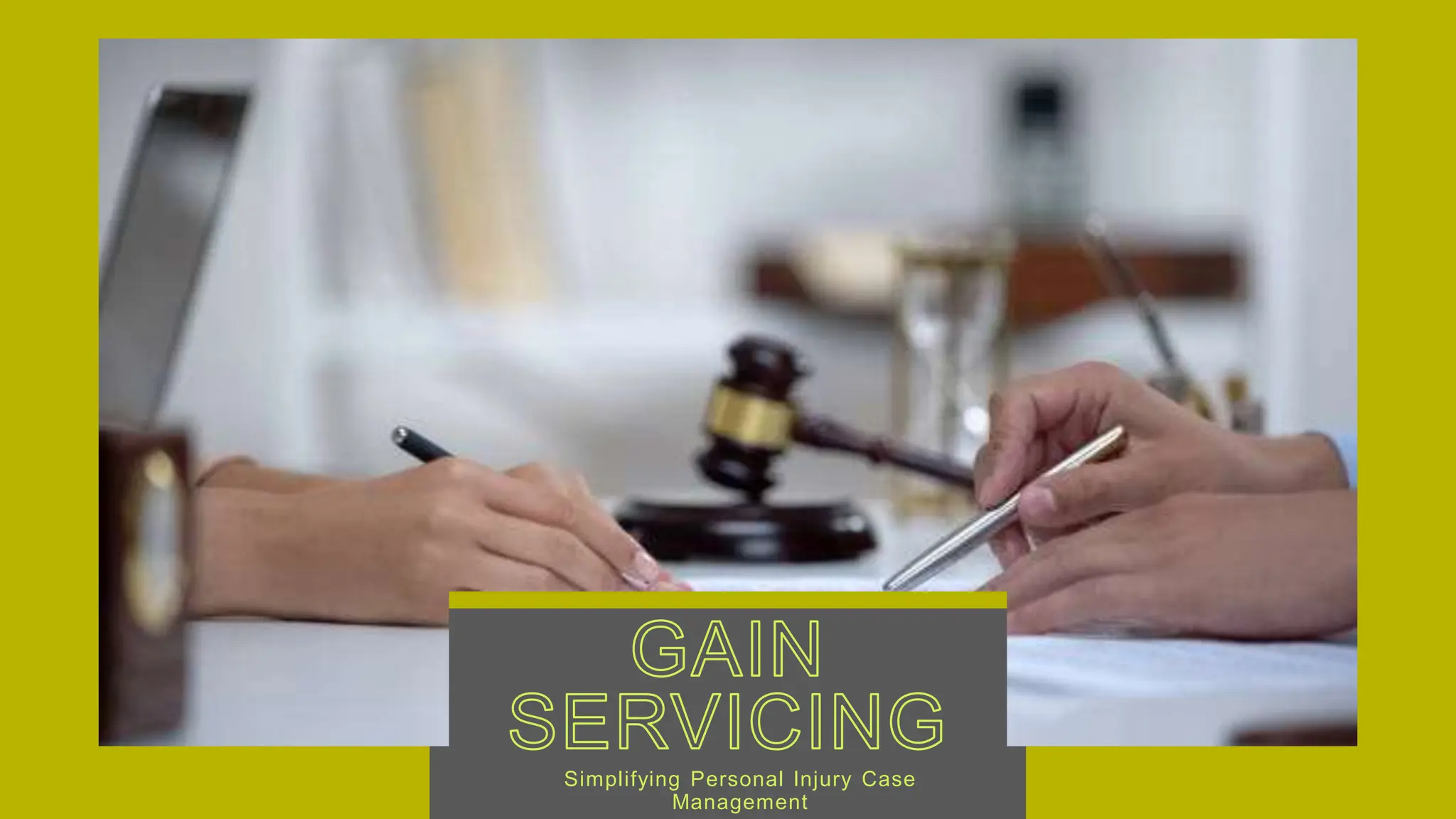 Cover slide of the Gain Servicing pitch deck — Not stated