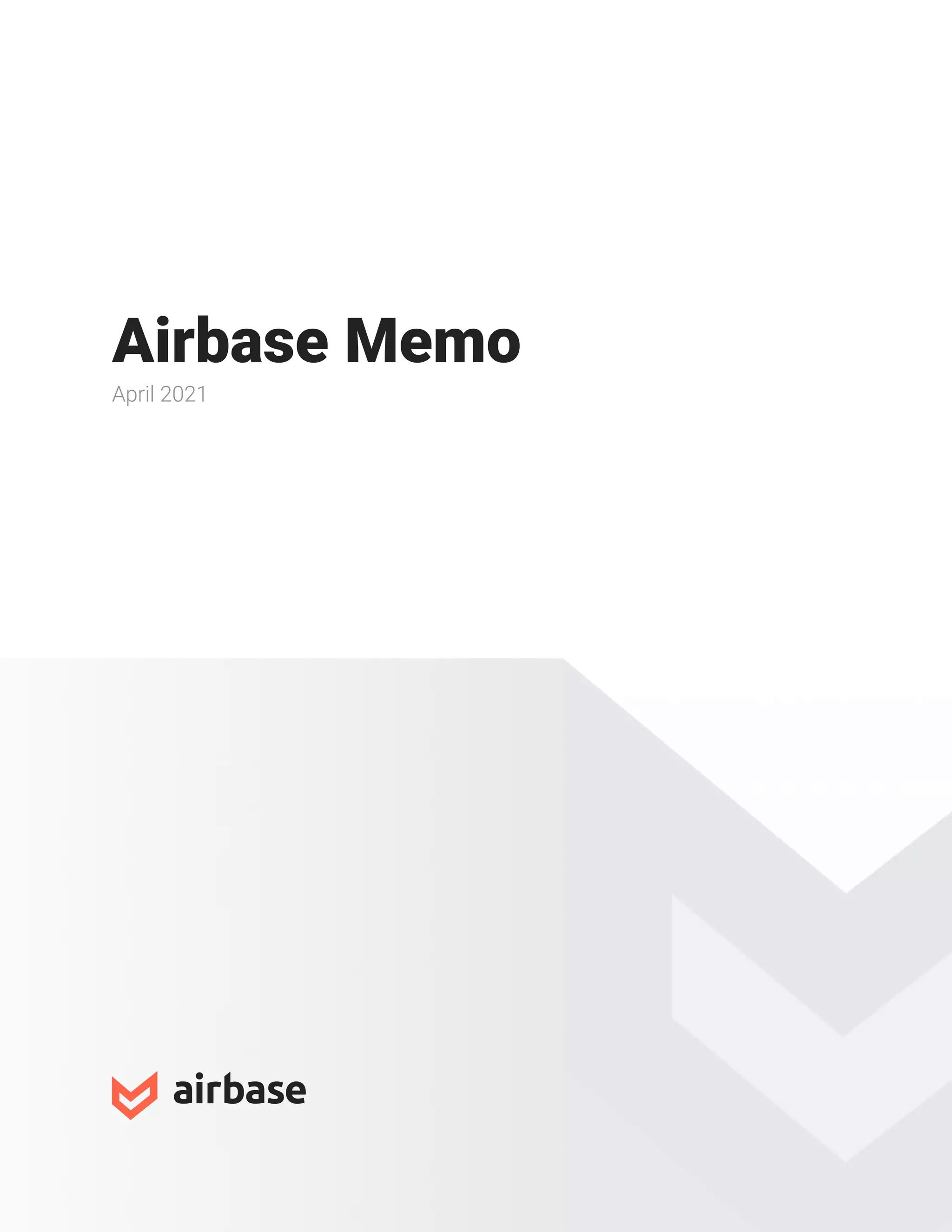 Cover slide of the Airbase pitch deck — Series B 2021
