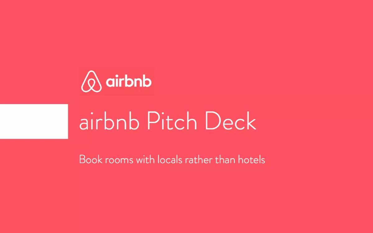 Cover slide of the Airbnb pitch deck — Seed (Redesigned) 2009