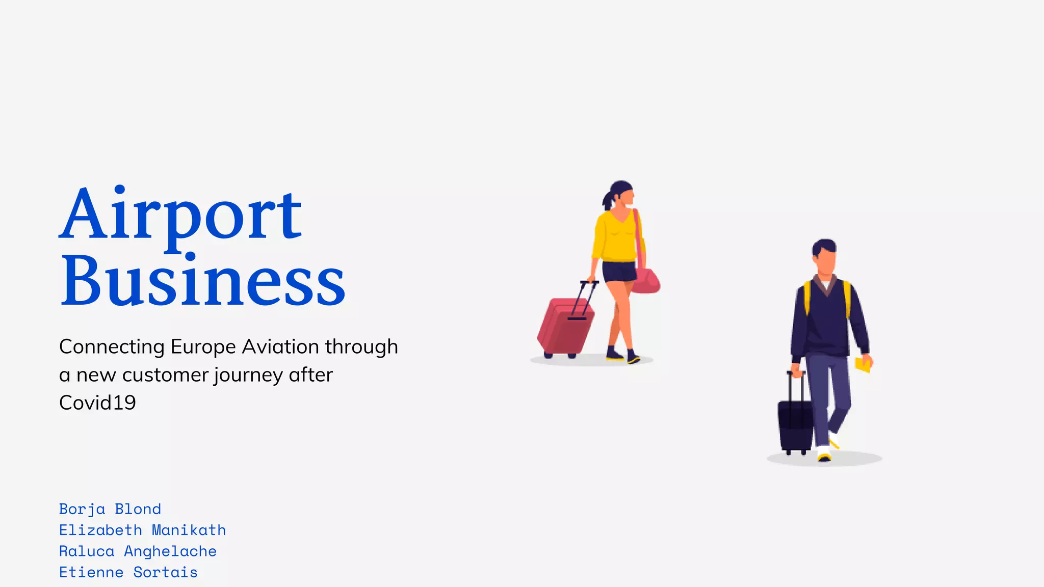 Cover slide of the Airport Continuity pitch deck