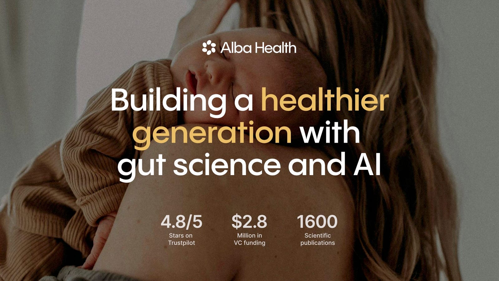 Cover slide of the Alba Health pitch deck — Seed 2024