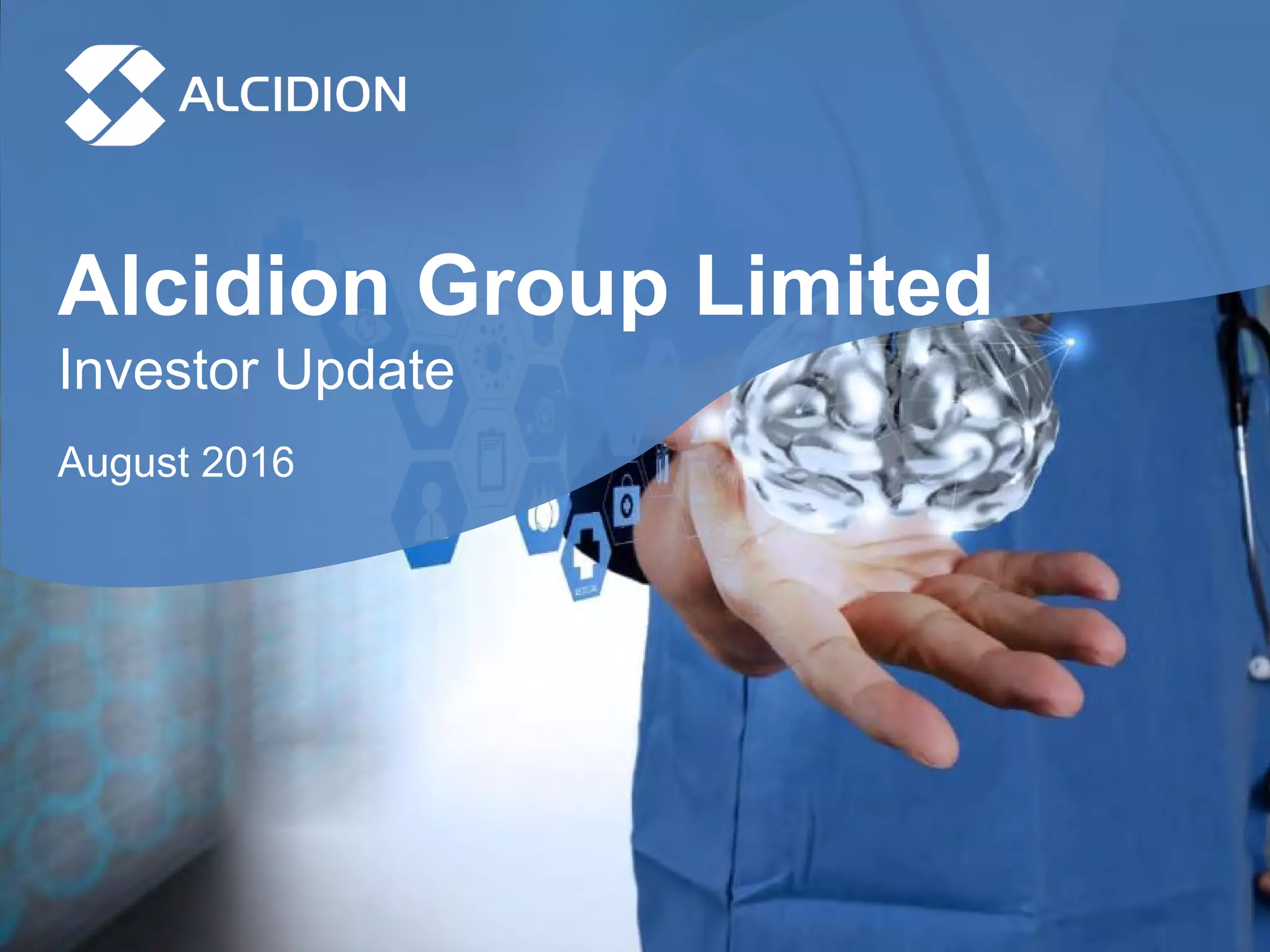 Cover slide of the Alcidion Pitch Deck Teardown pitch deck
