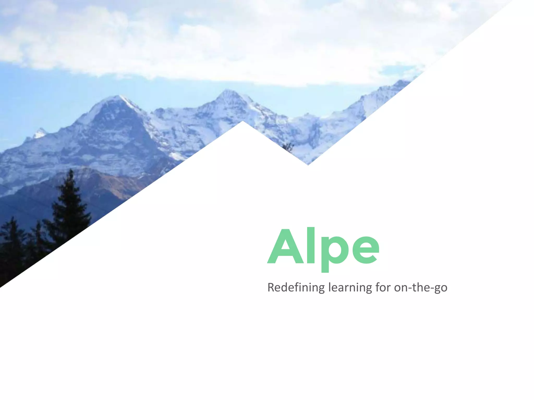 Cover slide of the Alpe pitch deck — Seed / Beta 2020