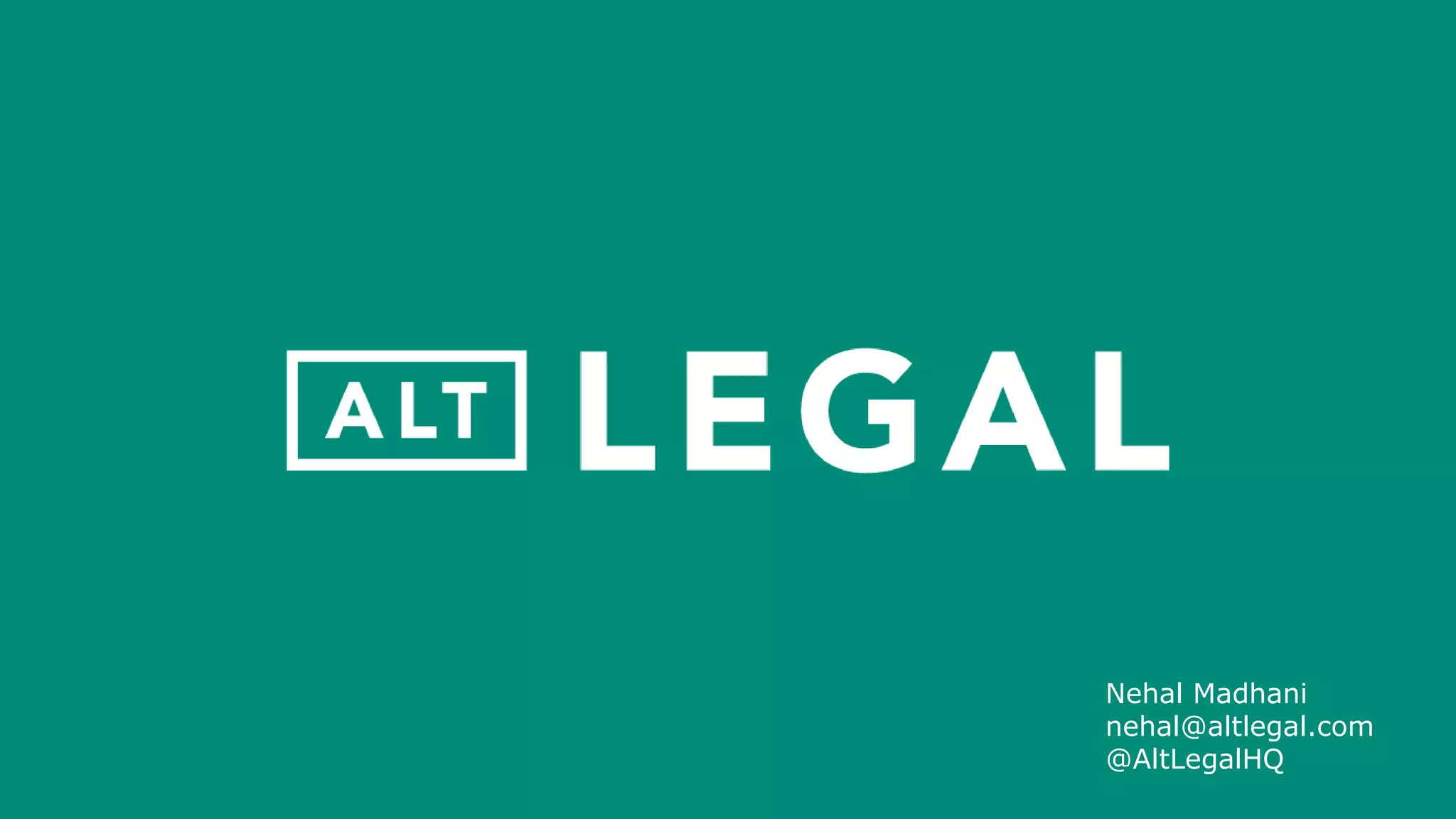 Cover slide of the AltLegal Pitch Deck Teardown pitch deck