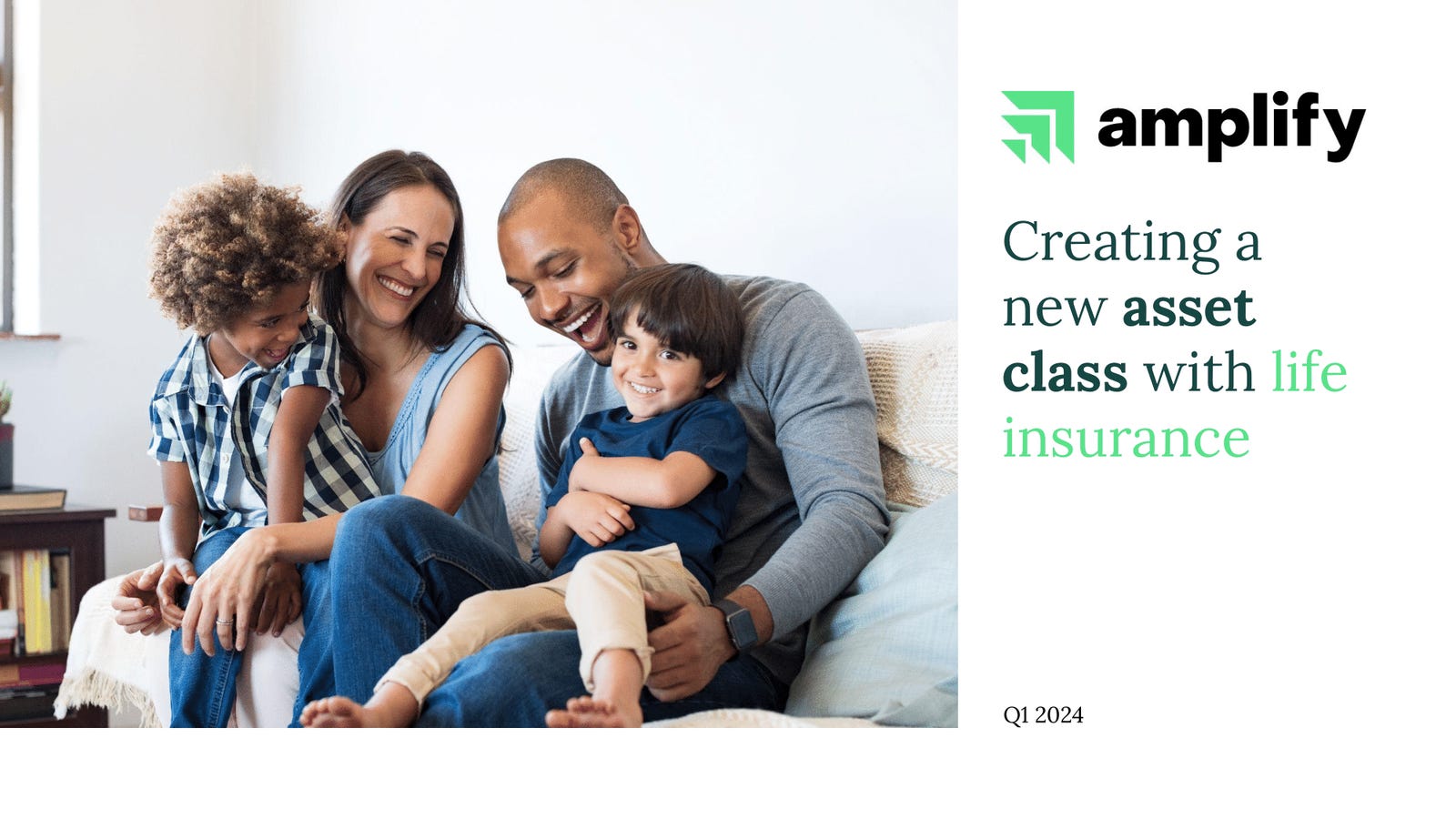 Cover slide of the Amplify pitch deck — Series B 2024