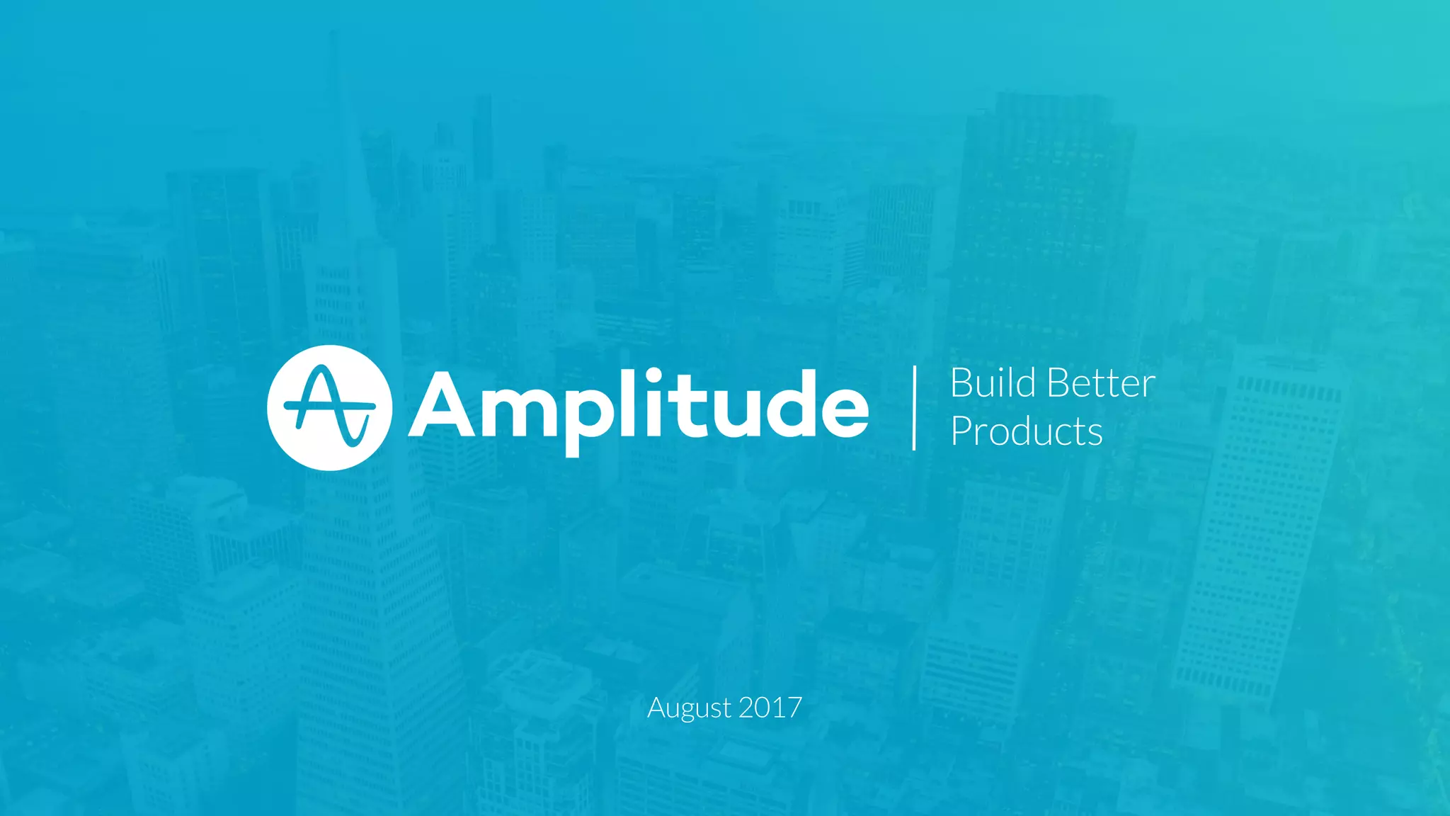 Cover slide of the Amplitude pitch deck — Series C 2017