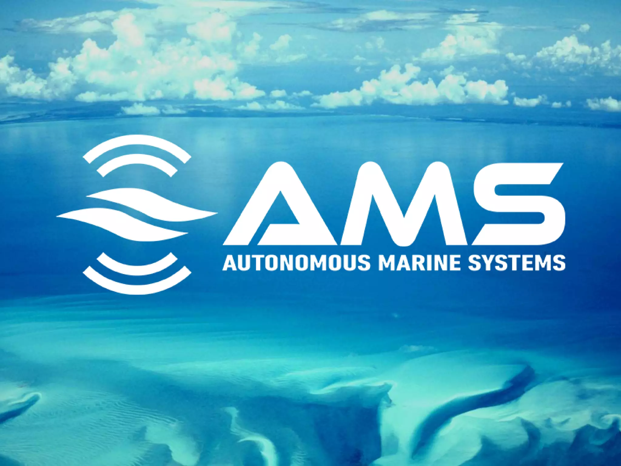 Cover slide of the AMS Autonomous Marine Systems Pitch Deck Teardown pitch deck