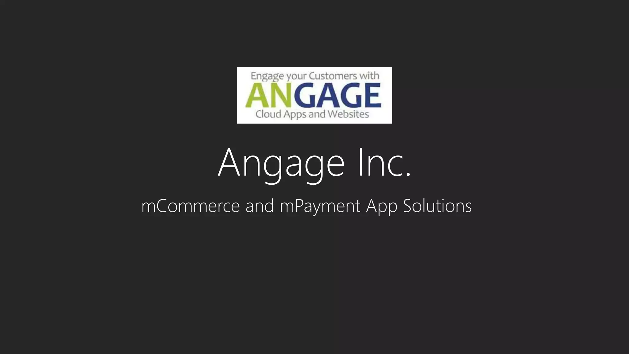Cover slide of the Angage Inc. pitch deck — Unknown (Early Stage) 2013
