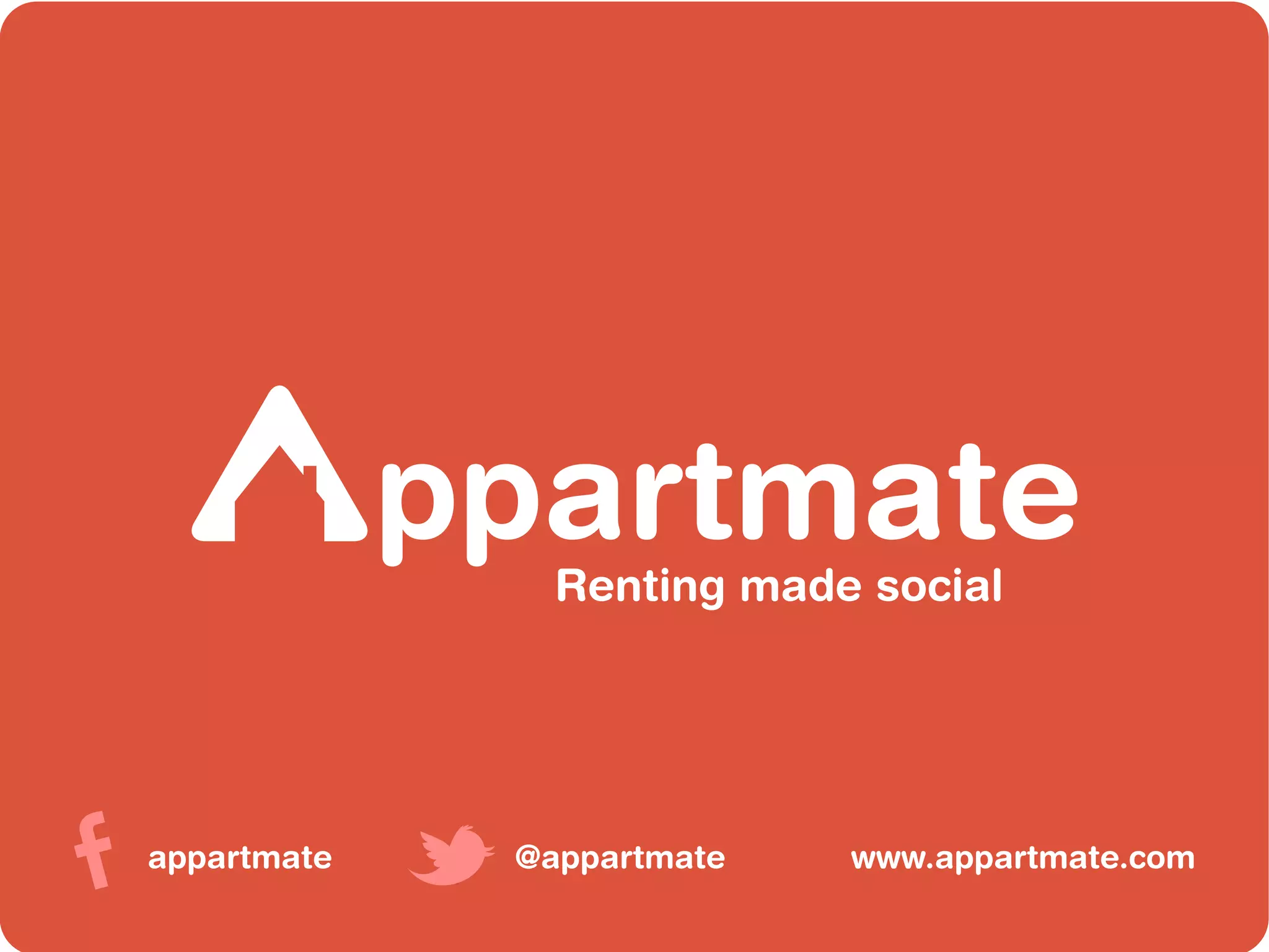 Cover slide of the Appartmate pitch deck