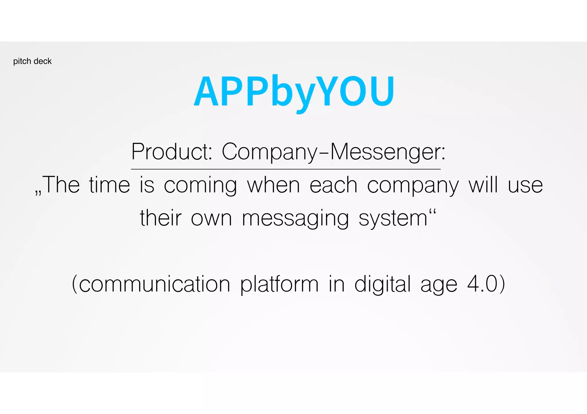 Cover slide of the APPbyYOU pitch deck