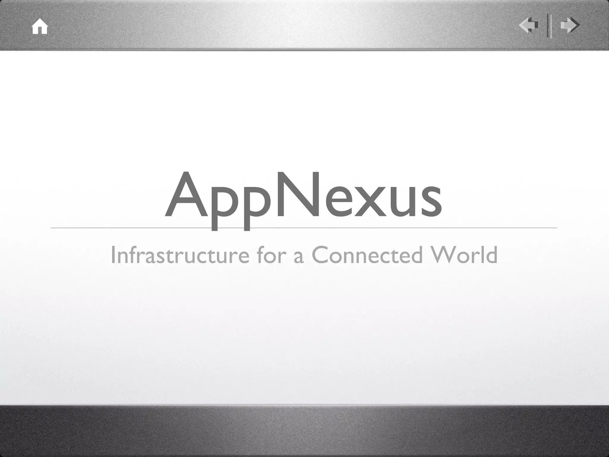 Cover slide of the AppNexus First pitch deck