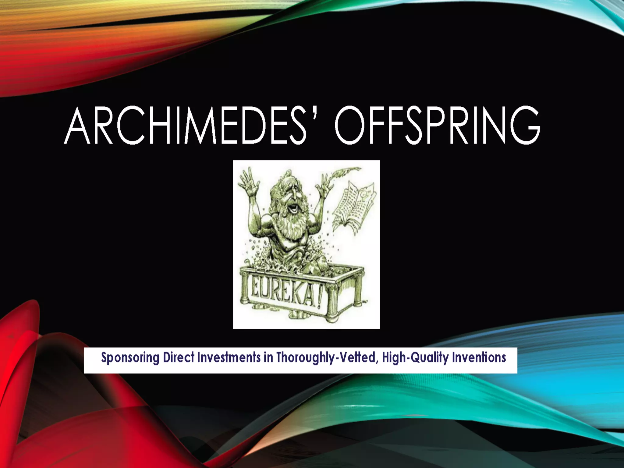 Cover slide of the Archimedes’ Offspring Pitch Deck Teardown pitch deck
