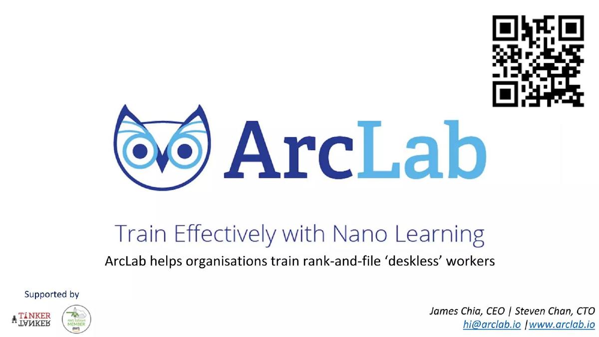 Cover slide of the Arclab Pitch Deck Teardown pitch deck