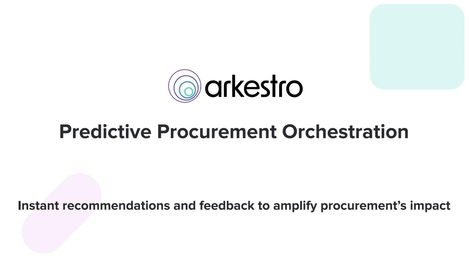 Cover slide of the Arkestro pitch deck — Series A 2022