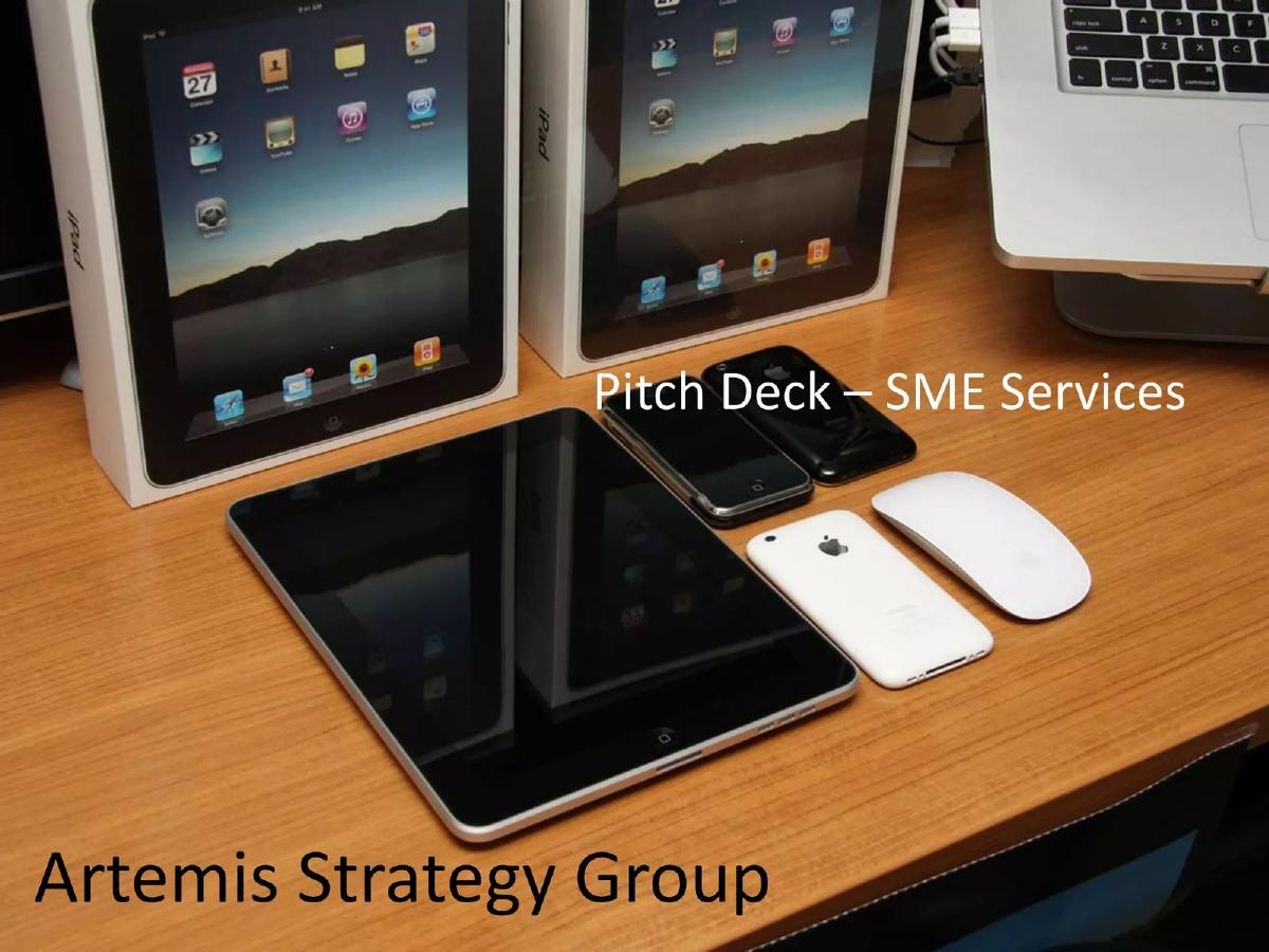 Cover slide of the Artemis Strategy Group pitch deck — Early Stage / Seed