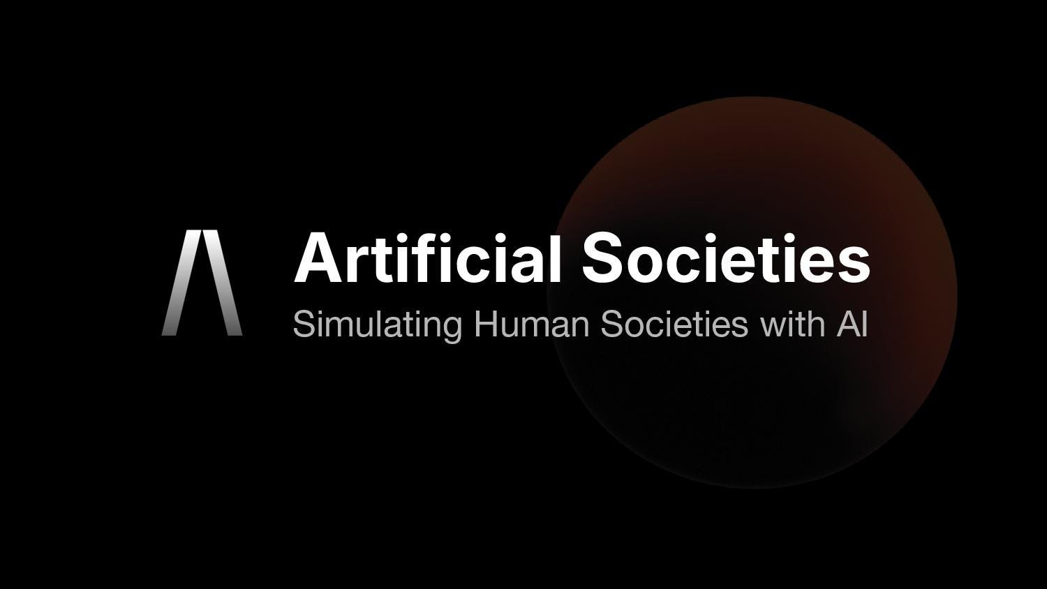 Cover slide of the Artificial Societies pitch deck — Seed 2025