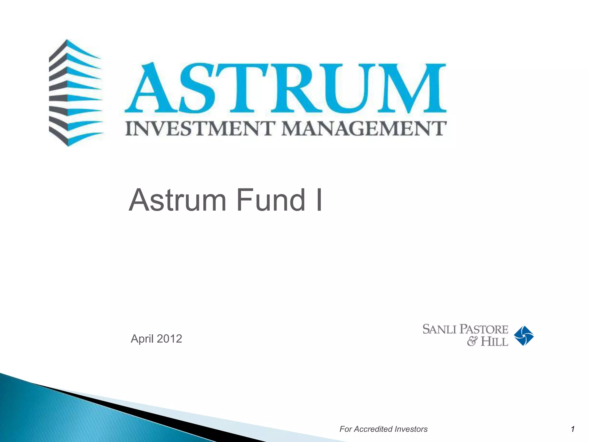 Cover slide of the Astrum Investment Management Pitch Deck Teardown pitch deck