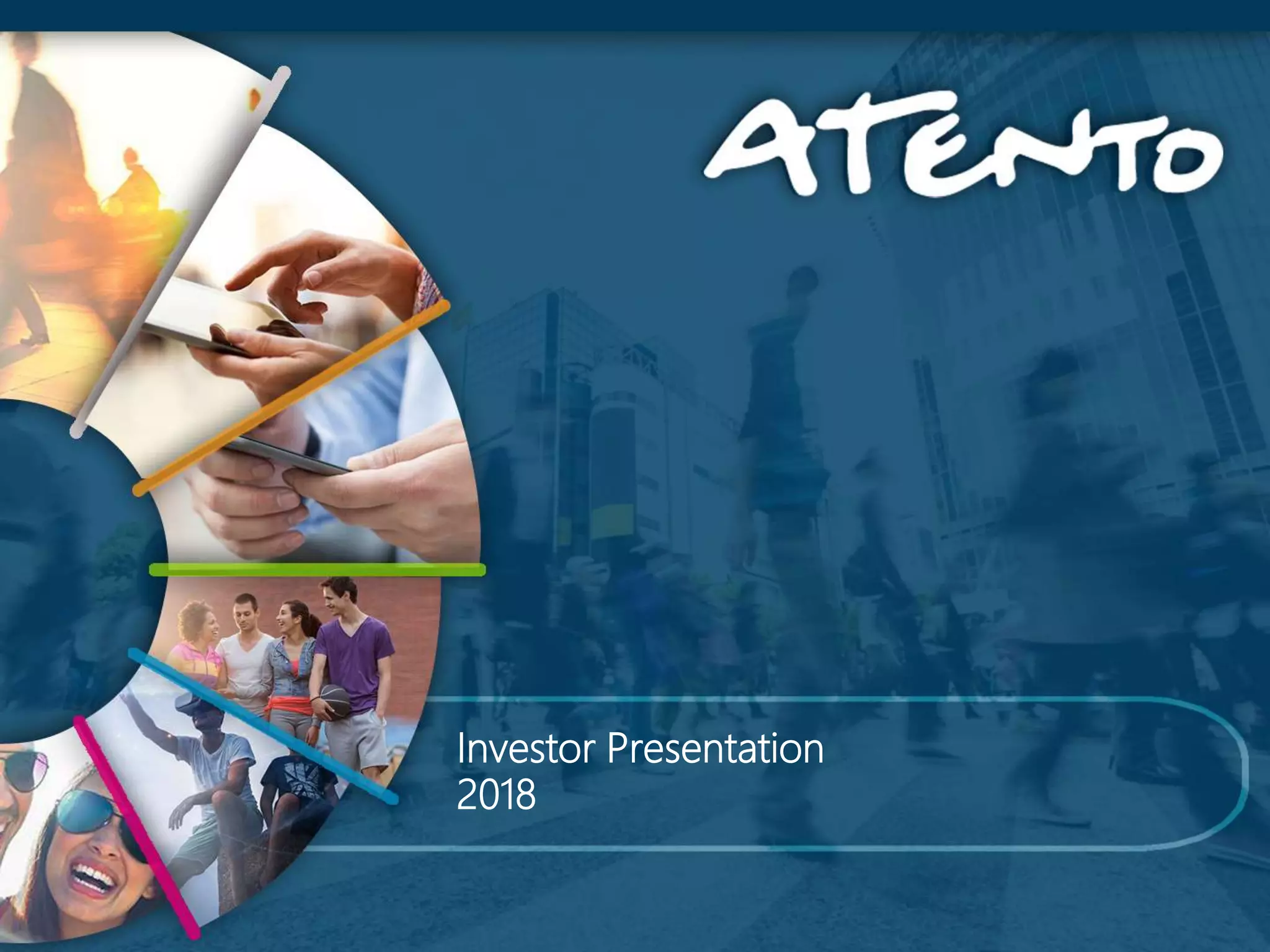 Cover slide of the Atento pitch deck — Public 2018