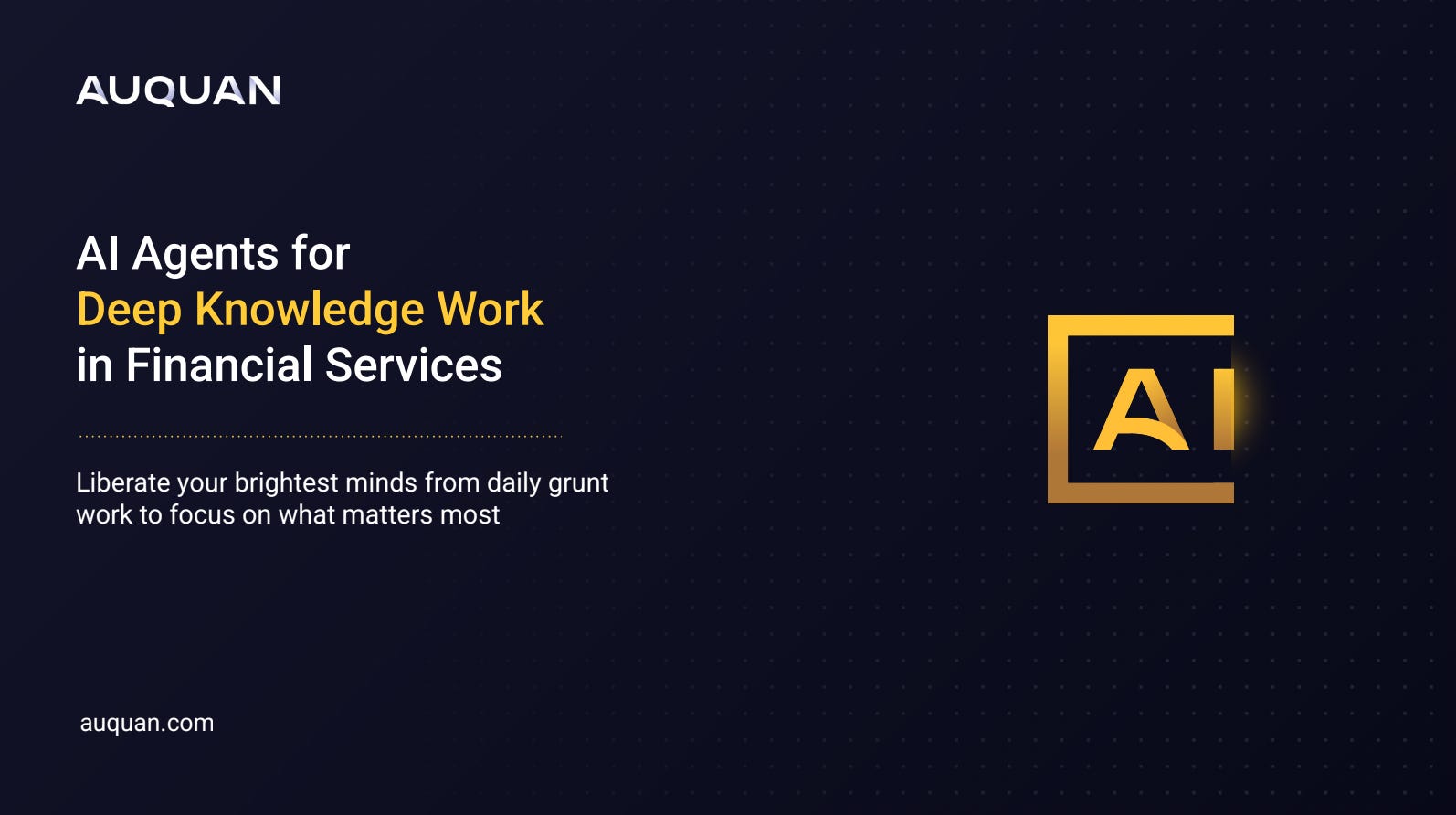 Cover slide of the Auquan pitch deck — Seed 2024