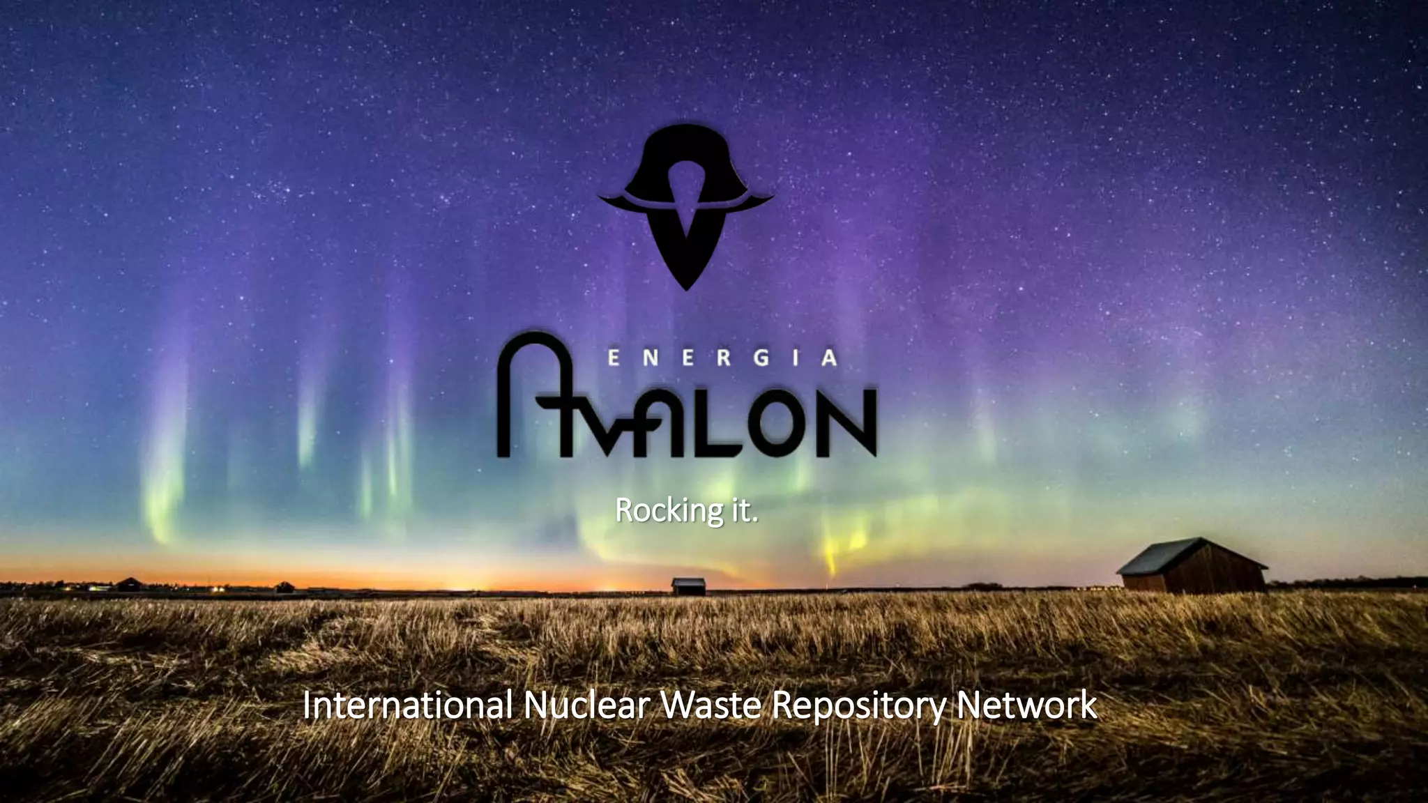 Cover slide of the Avalon Energia pitch deck — 2016