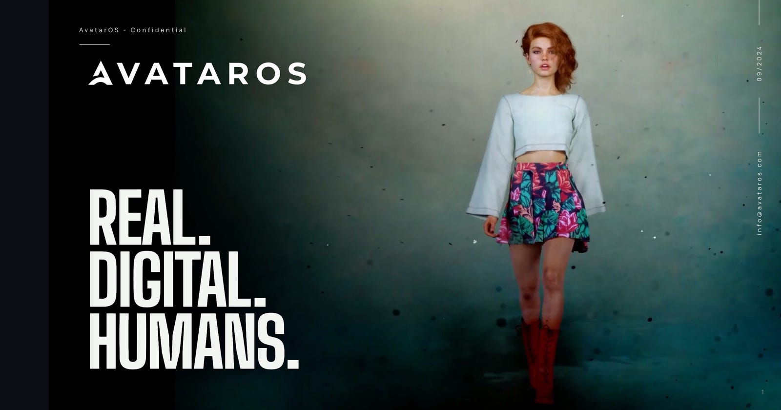 Cover slide of the AvatarOS pitch deck — Seed 2024