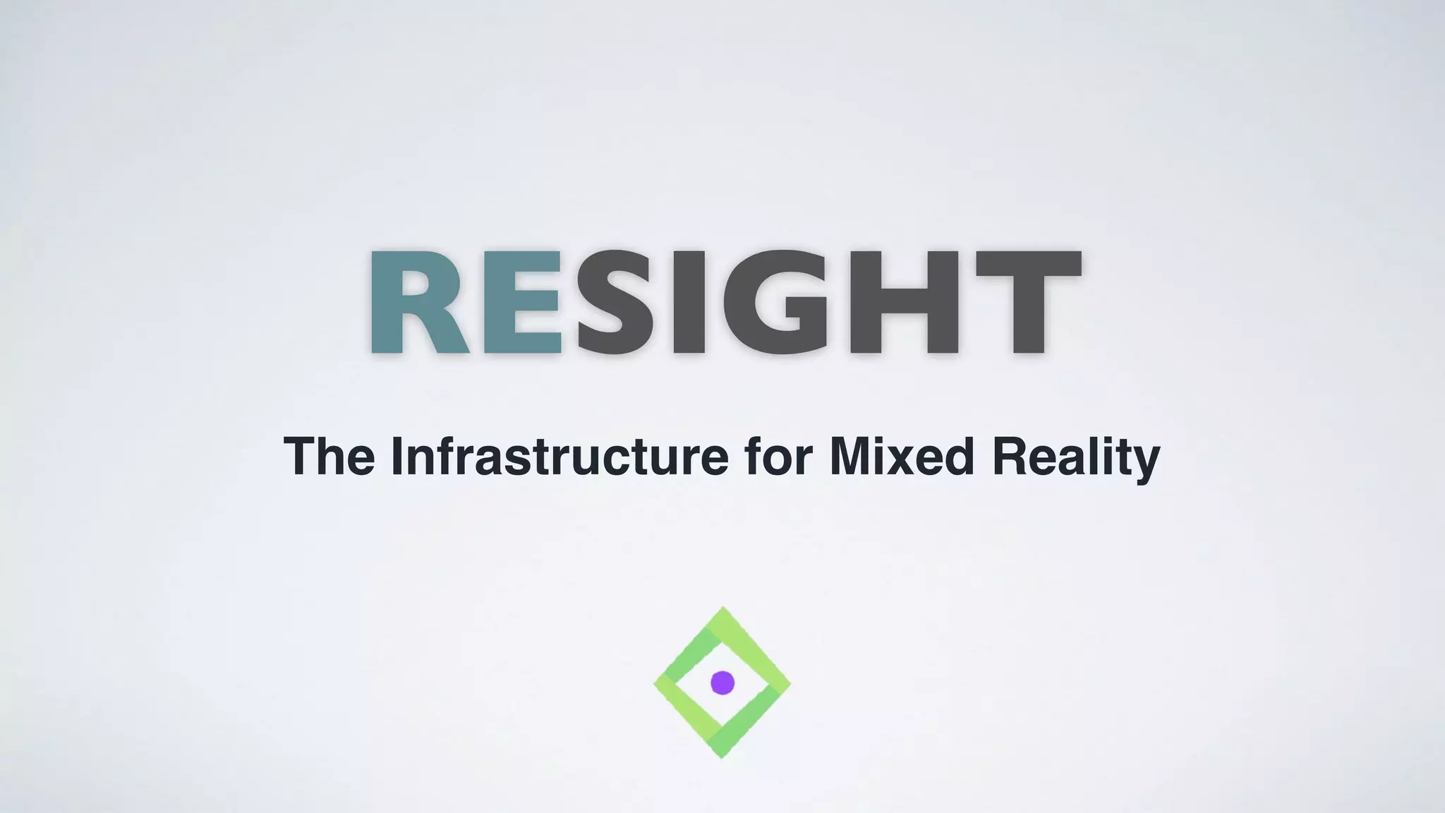 Cover slide of the ReSight pitch deck — Seed
