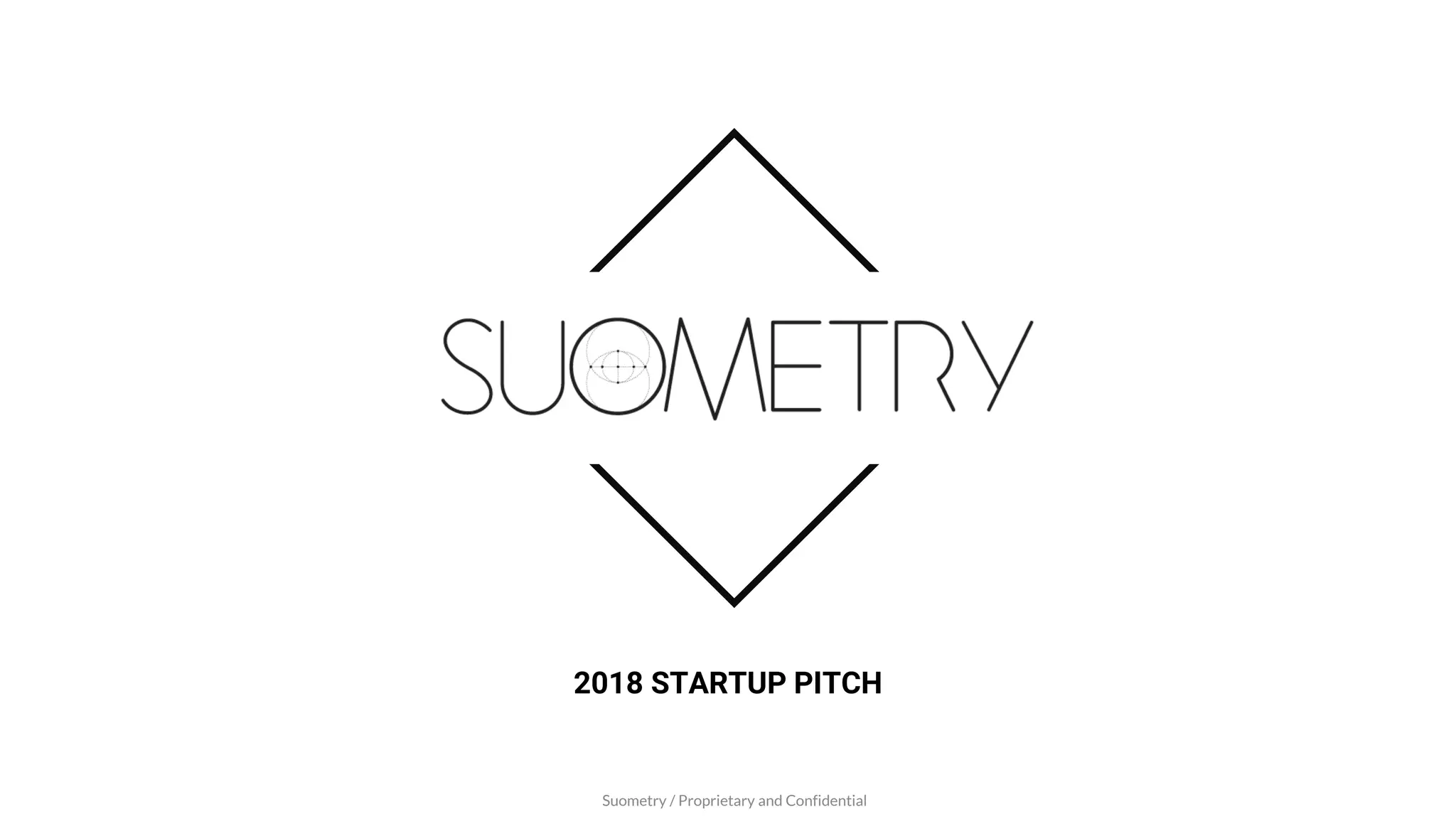 Cover slide of the Suometry pitch deck — Seed 2018